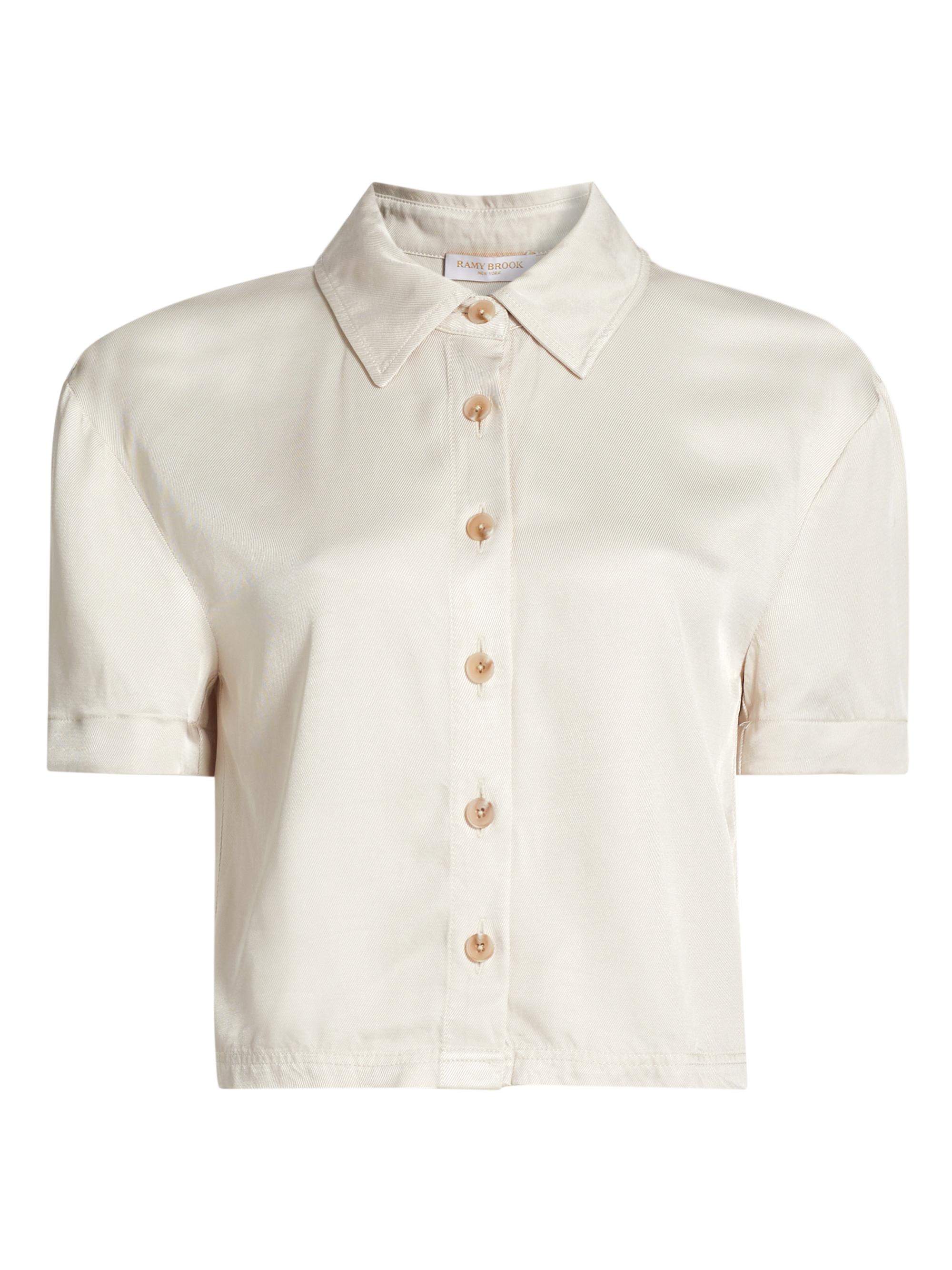 Ramy Brook Women's Ophelia Short Sleeve Crop Top - Sandstone