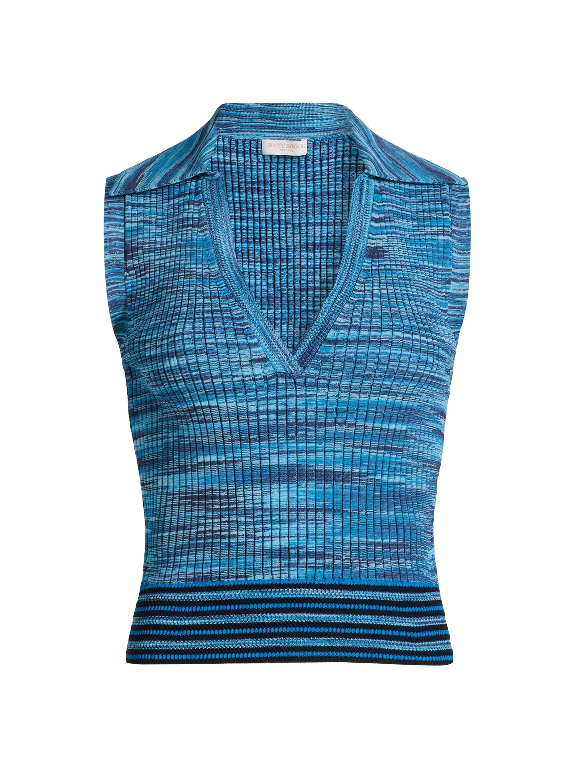 Ramy Brook Women's Birdie Space-Dyed Sleeveless Top - Royale Blue Space Dye