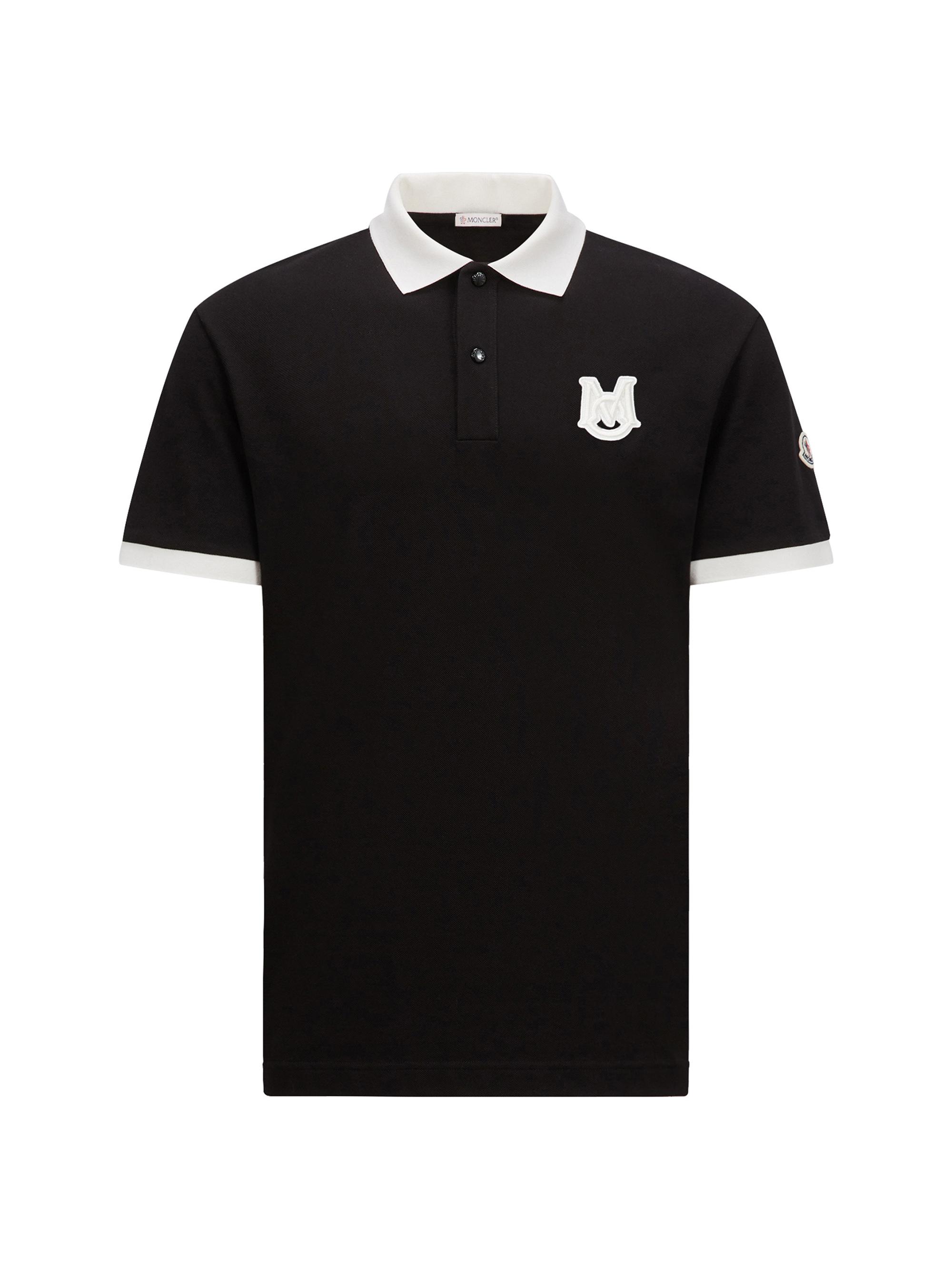 Moncler Men's Polo Shirt in Cotton - Black