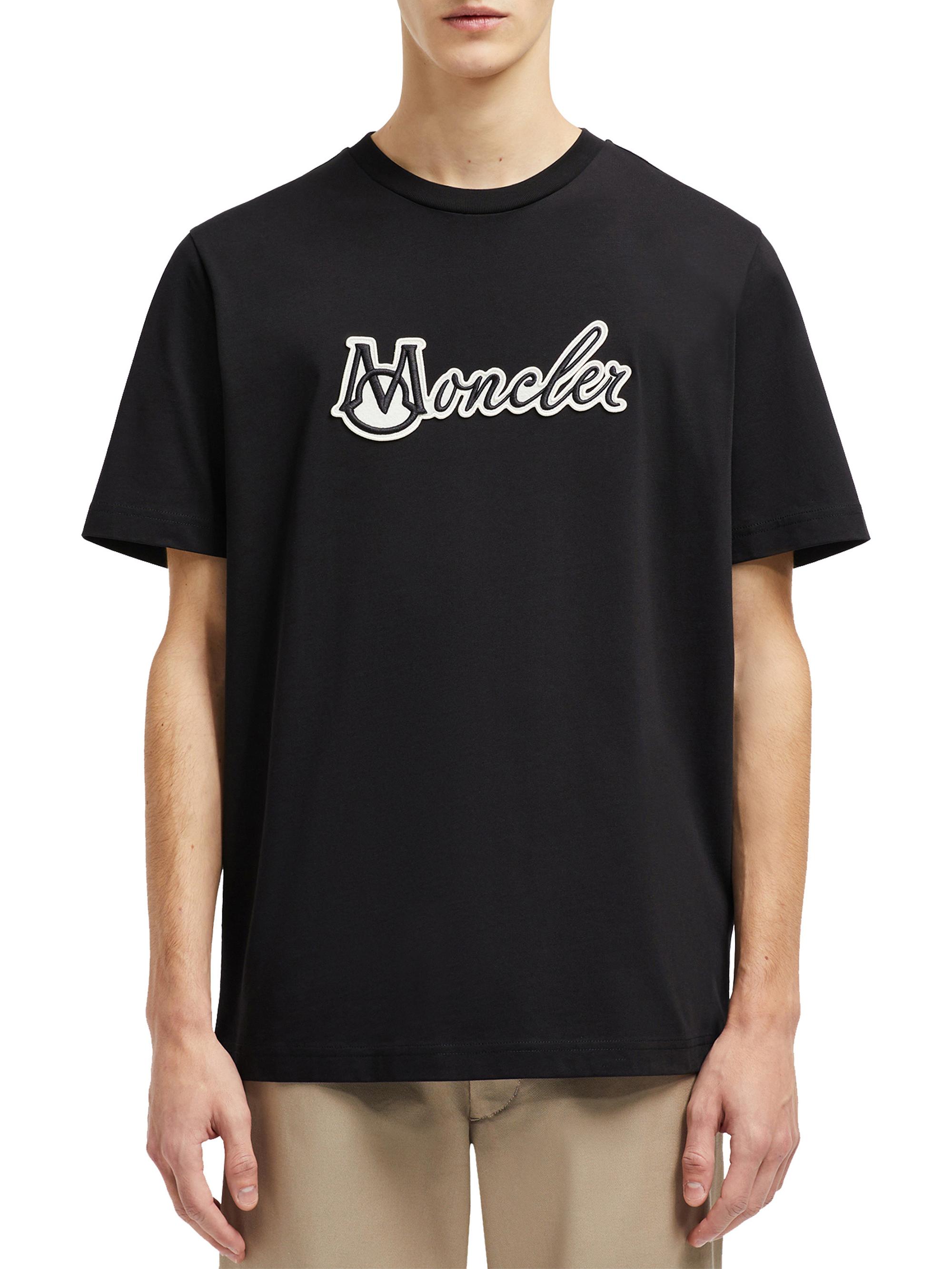 ♦︎MONCLELモンクレール　ブラック刺繍ロゴTシャツ　Ｍ　美品 mモンクレール ブラック刺繍ロゴTシャツ M 美品 MONCLER