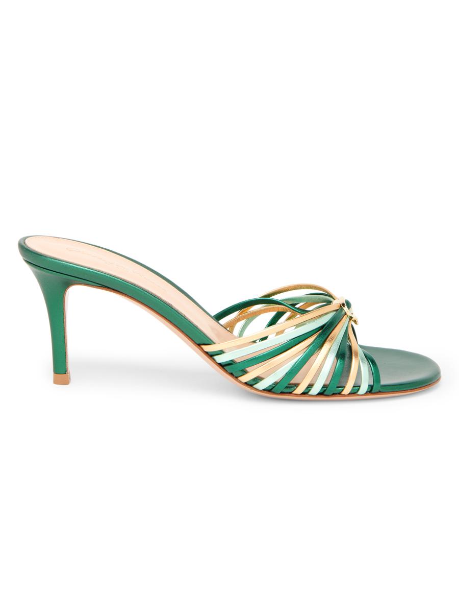 Gianvito Rossi Nappa Silk 70MM Leather Slip-On Sandals | Saks