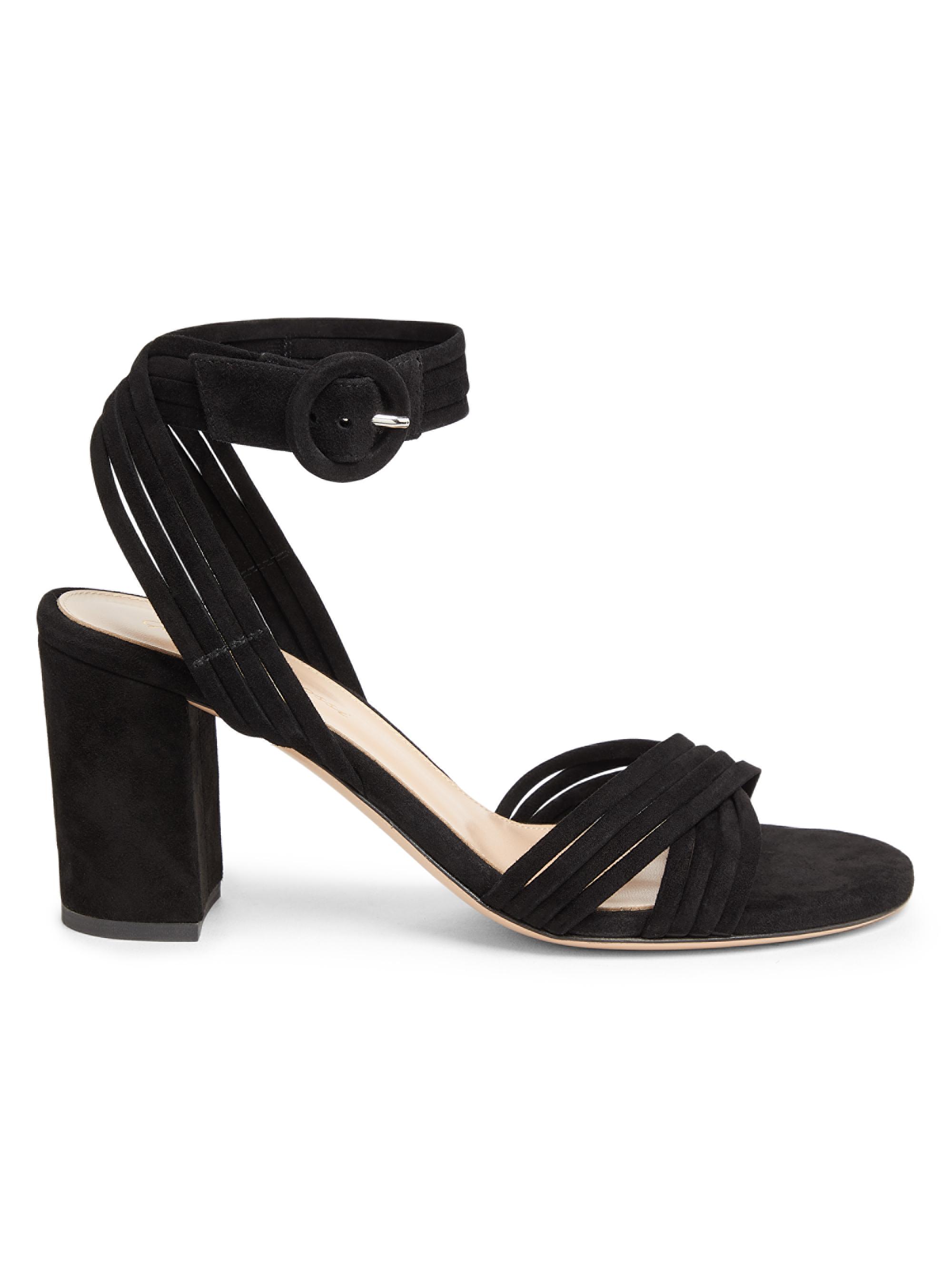 Gianvito Rossi Women's Lianne 70MM Suede Pump Sandals - Black