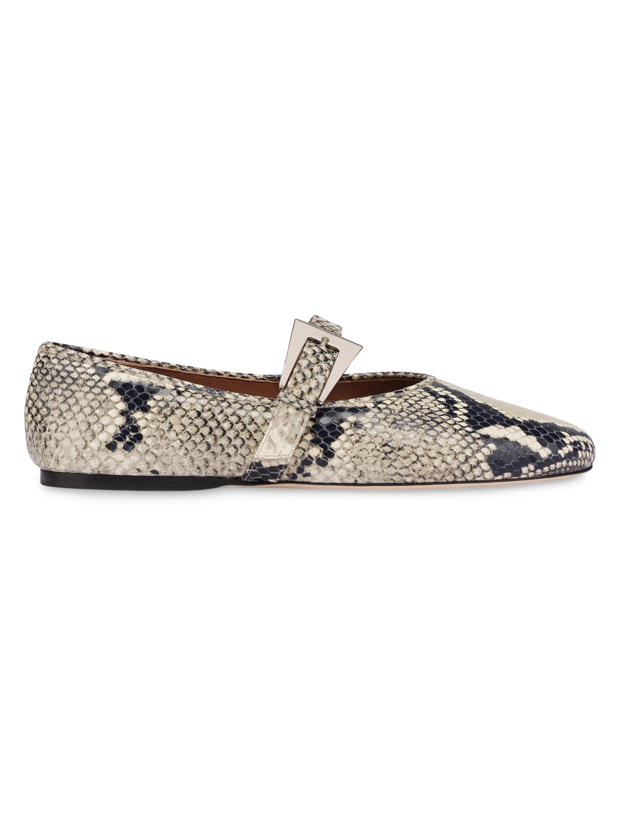 Paris Texas Sveva Python-Print Leather Ballet Flats | Saks Fifth