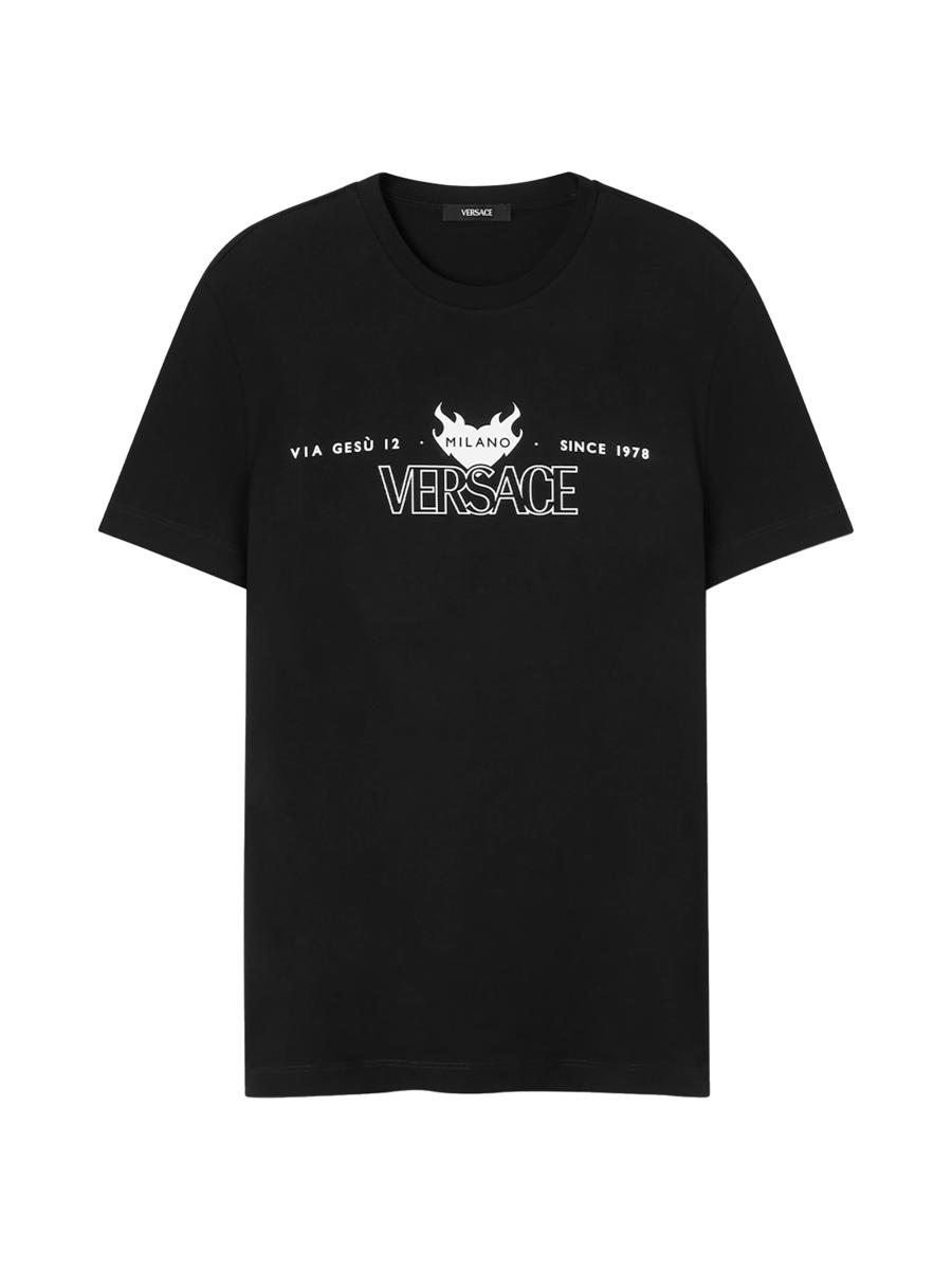 VERSACE ライセンスプレート Tシャツ S VERSACE T-Shirt V-Neck Medusa Logo Straight Fit Black Size S