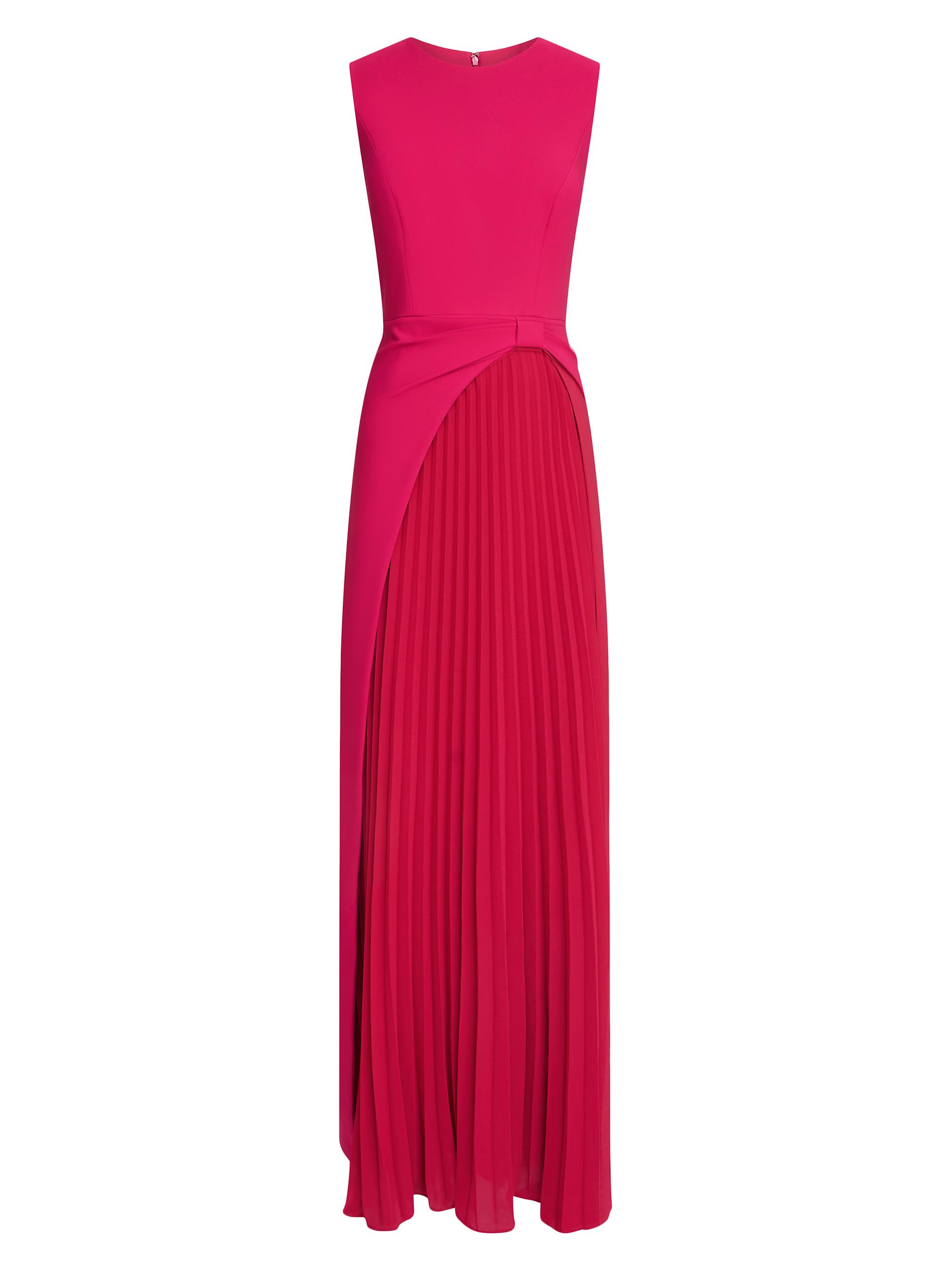 Kay Unger Women's Brielle Pleated Stretch-Crêpe Gown - Sangria