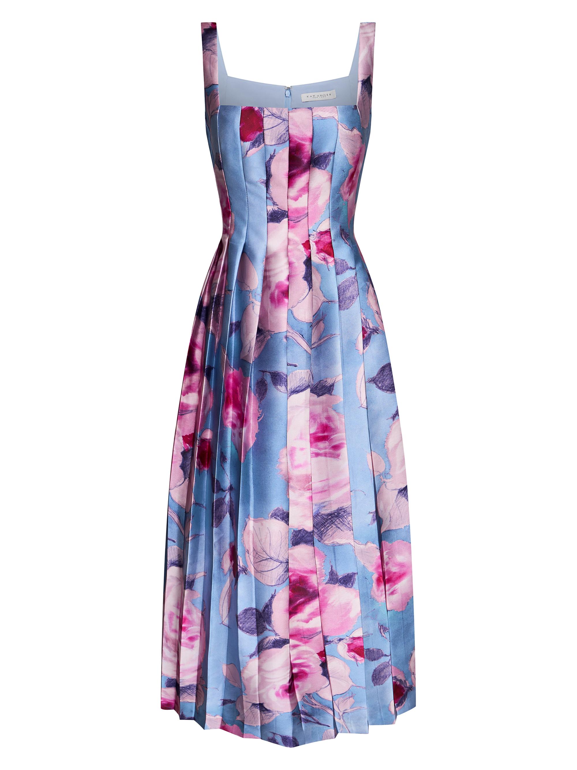 Kay Unger Women's Maeve Rose Seamed Cocktail Dress - Pearl Blue Multi