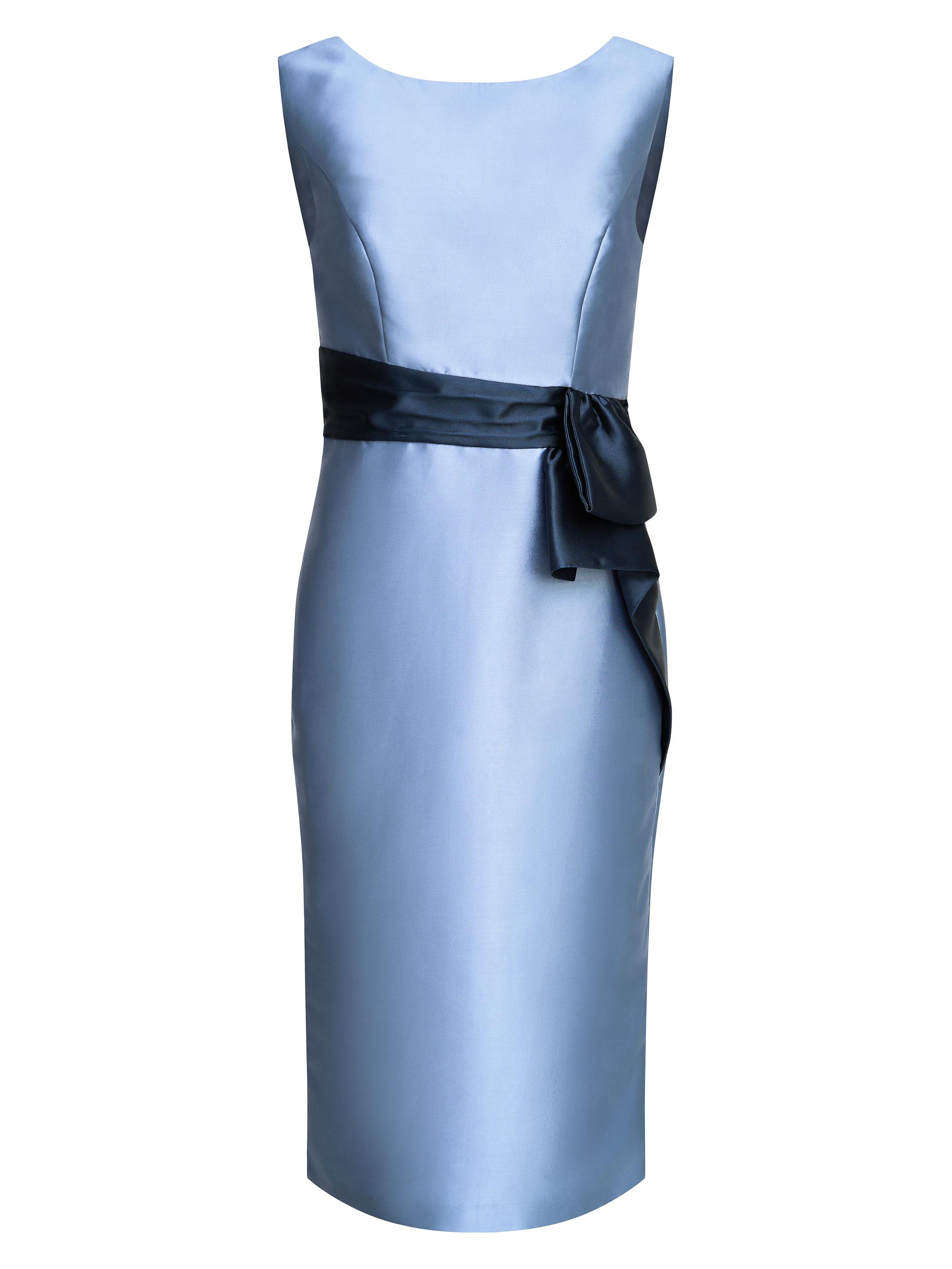 Kay Unger Women's Rosalie Satin Tie-Waist Midi-Dress - Pearl Blue