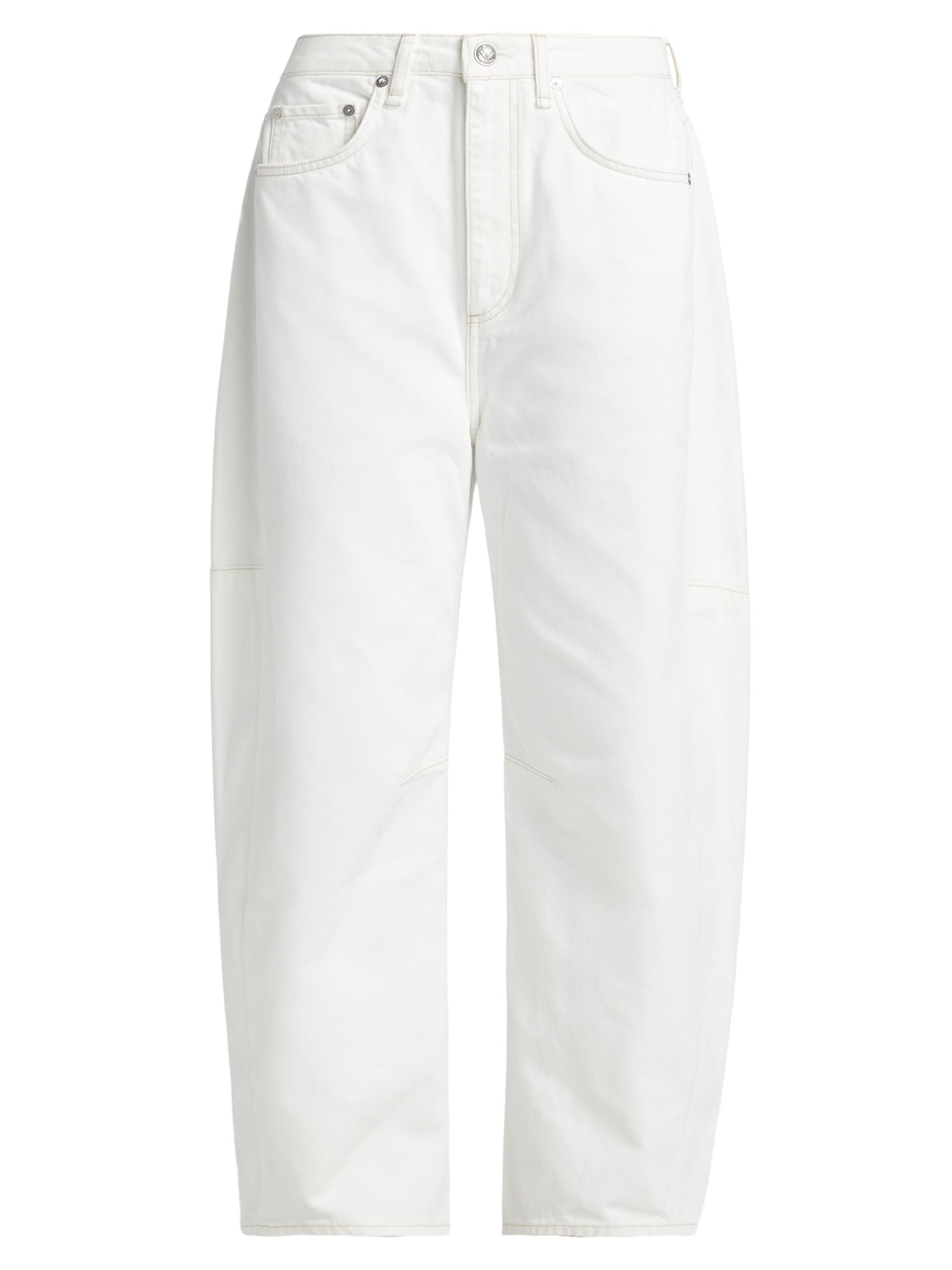 rag & bone Women's Charlie High-Rise Barrel-Leg Jeans - White