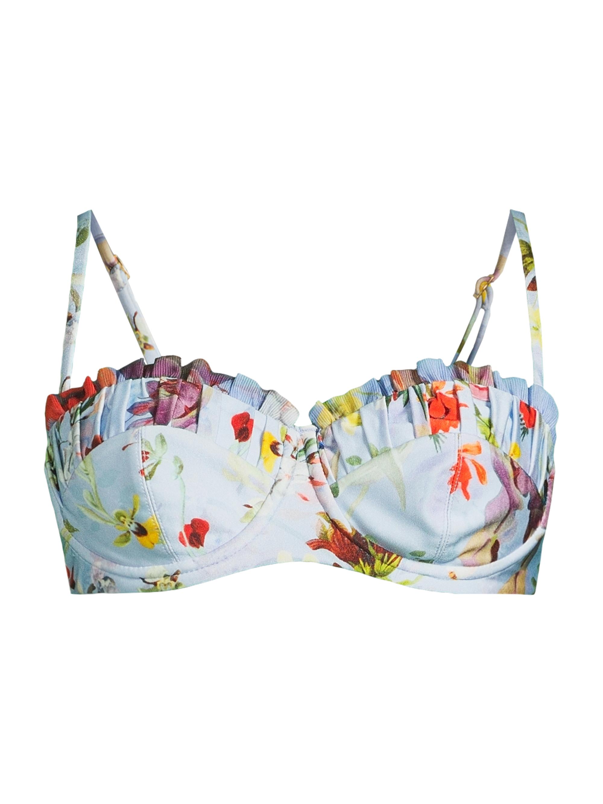 PatBO Women's Lily Flower Underwire Bikini Top - Blue