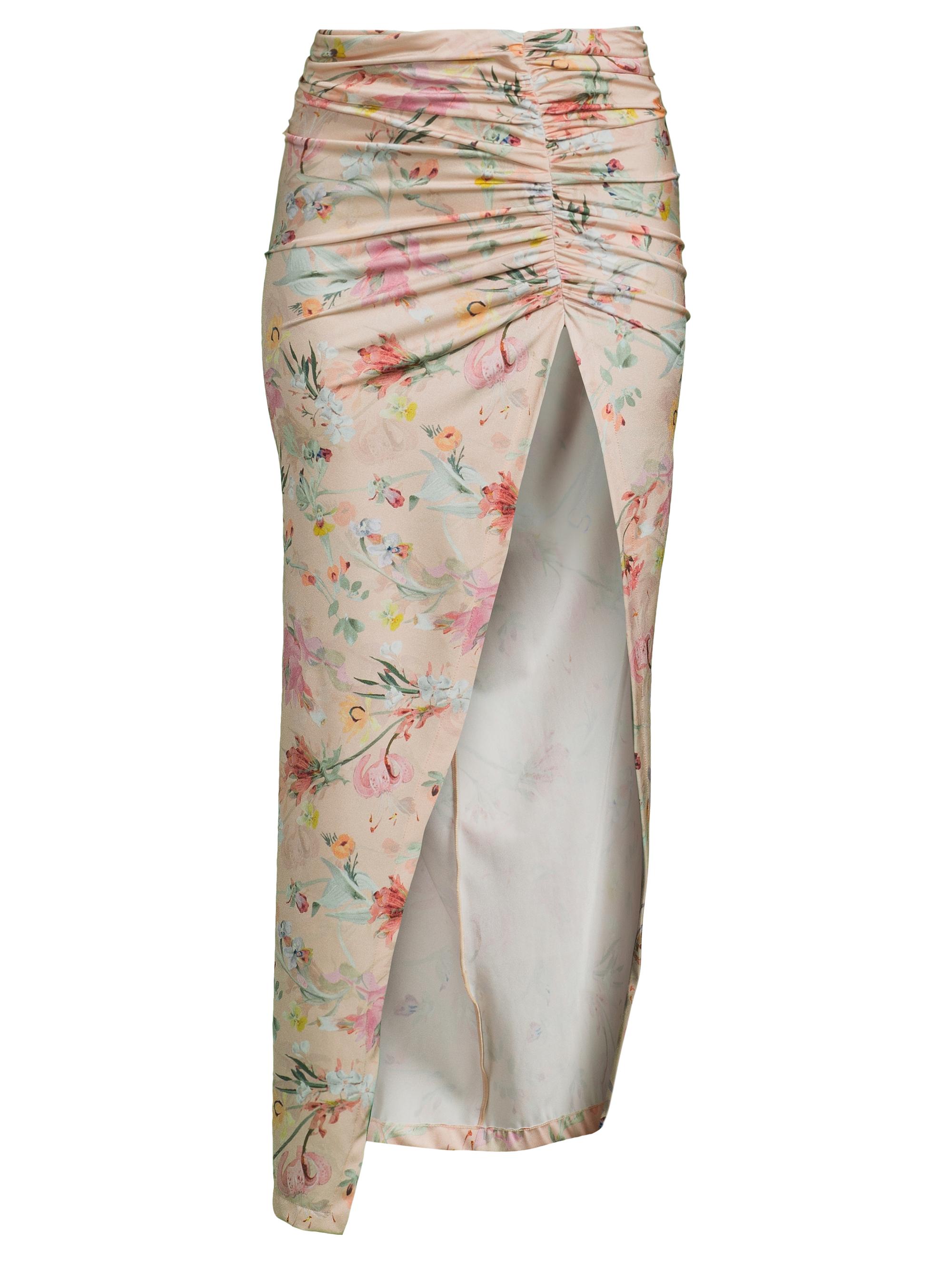 PatBO Women's Lily Flower Ruched Beach Skirt - Orange