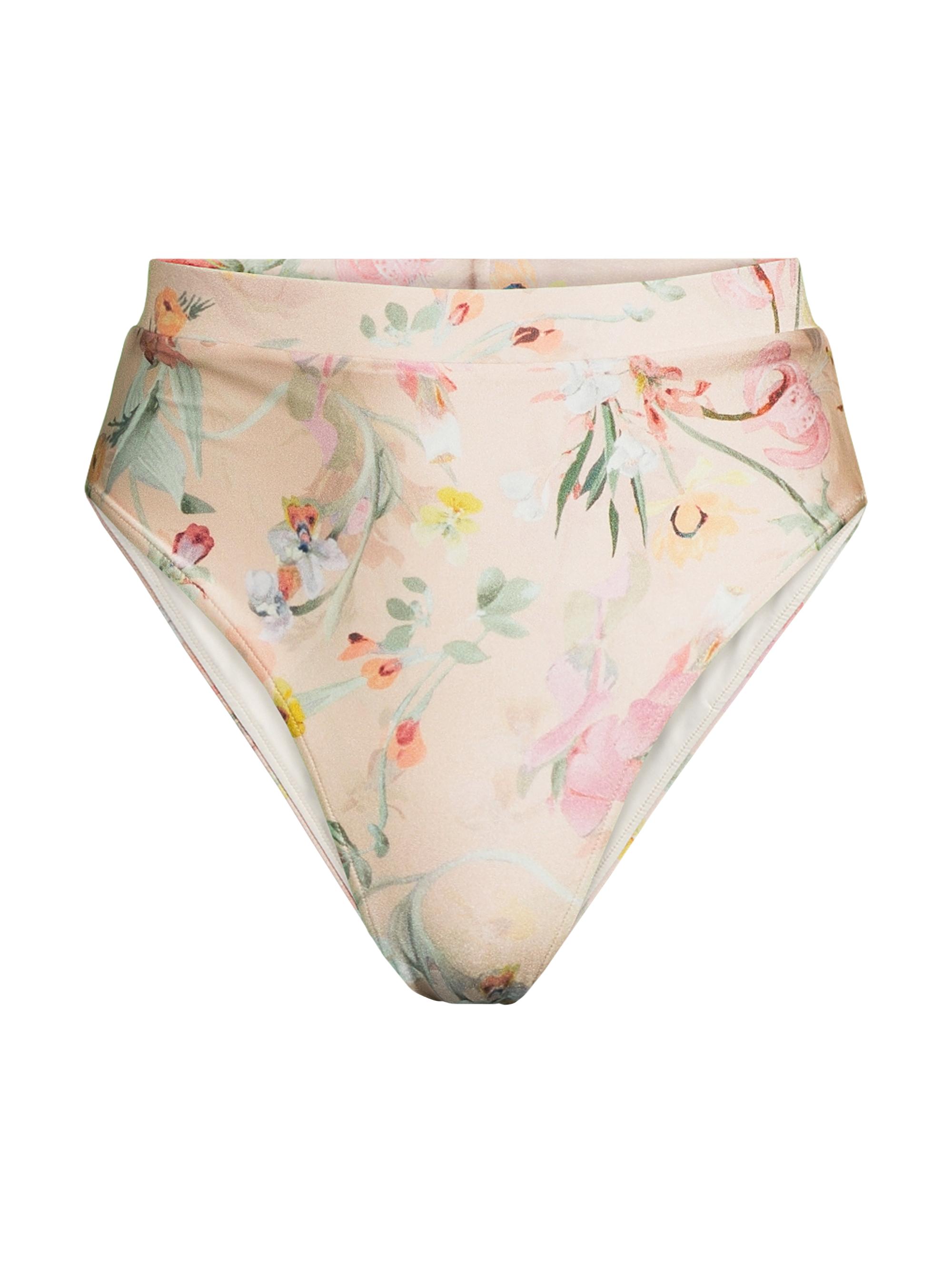 PatBO Women's Lily Flower High-Waisted Bikini Bottom - Orange