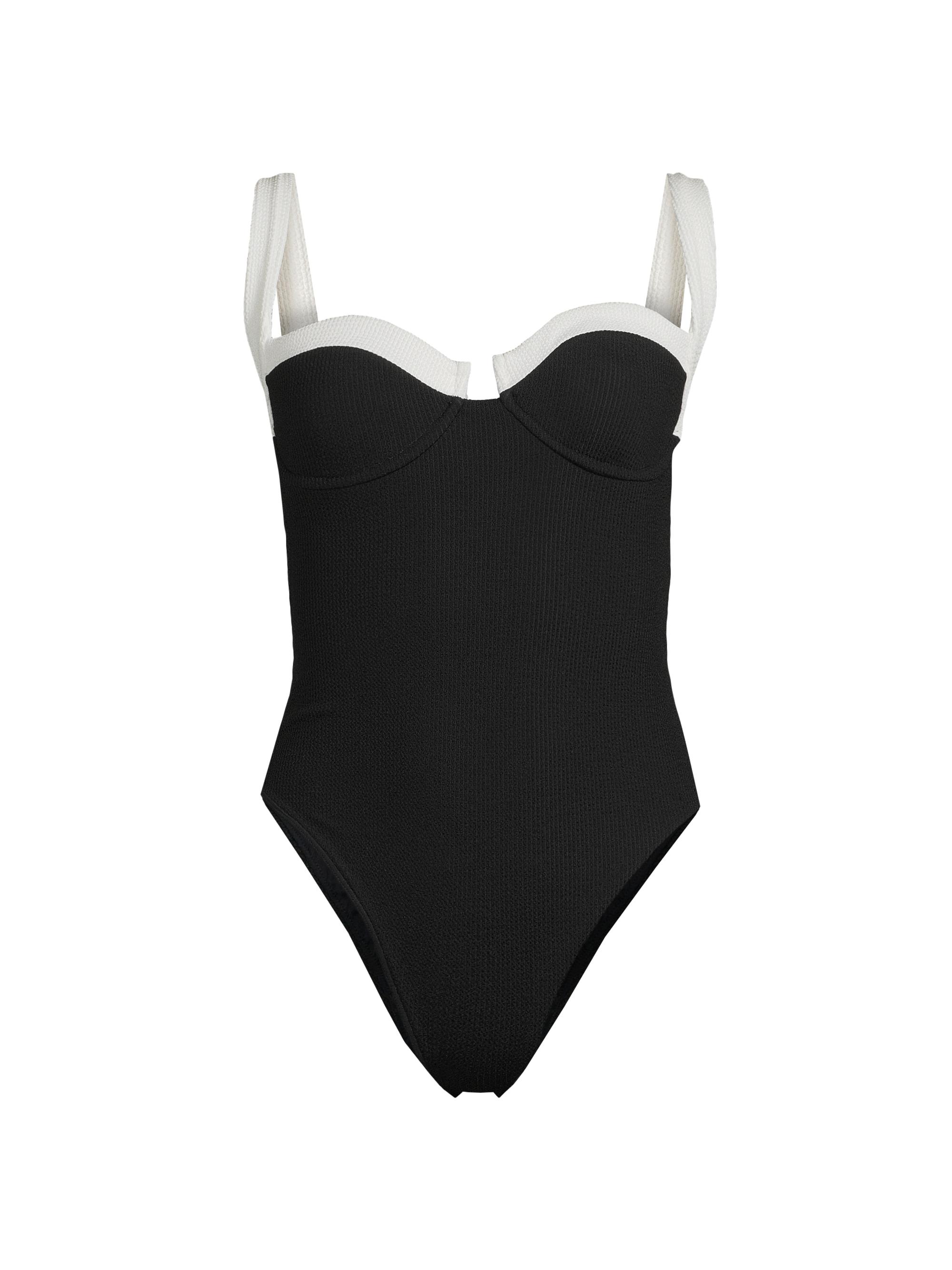 PatBO Women's Merian Knit One-Piece Swimsuit - Black