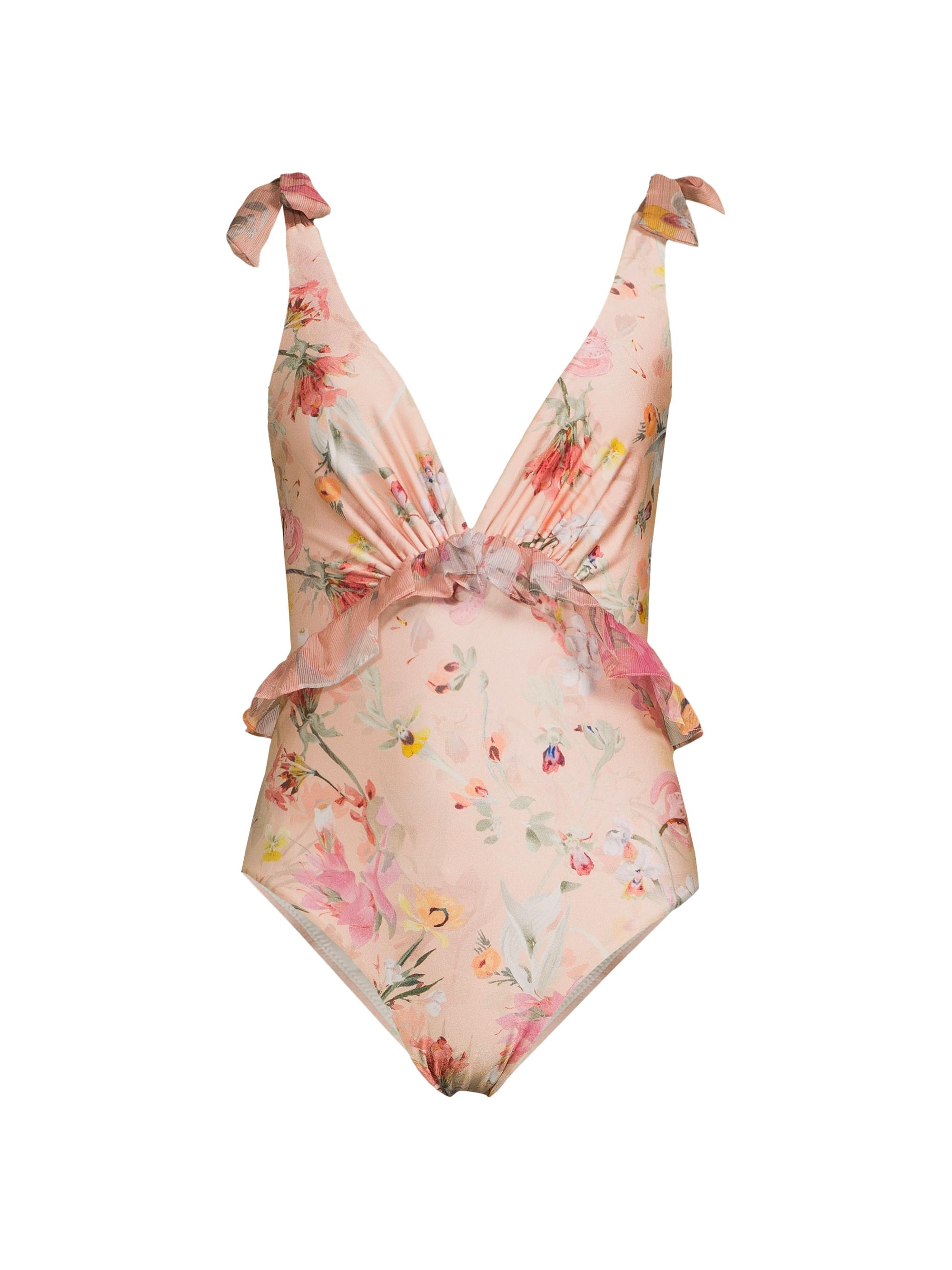 PatBO Women's Lily Flower One-Piece Swimsuit - Orange