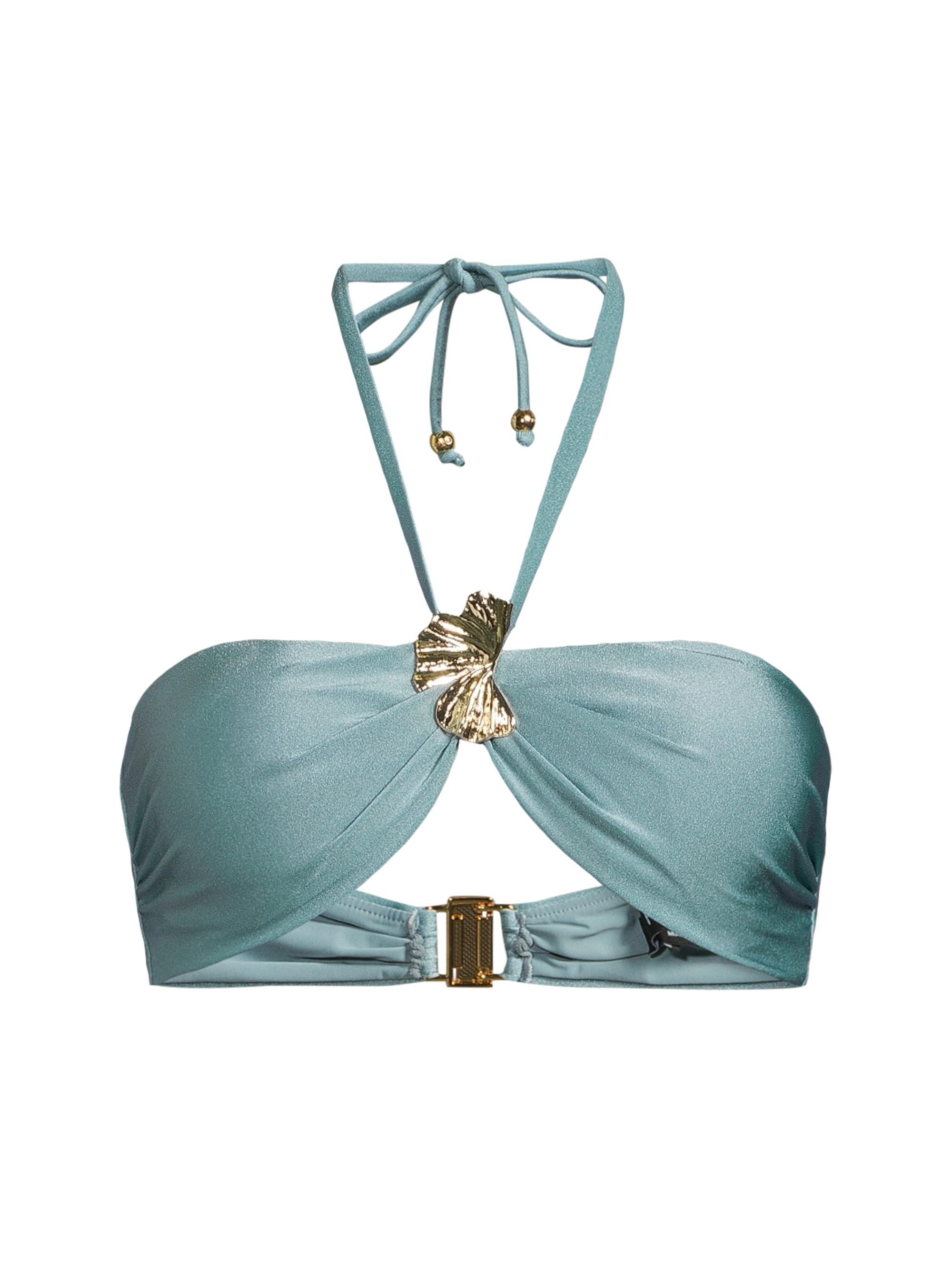 PatBO Women's Seashell Petal Halterneck Bikini Top - Blue