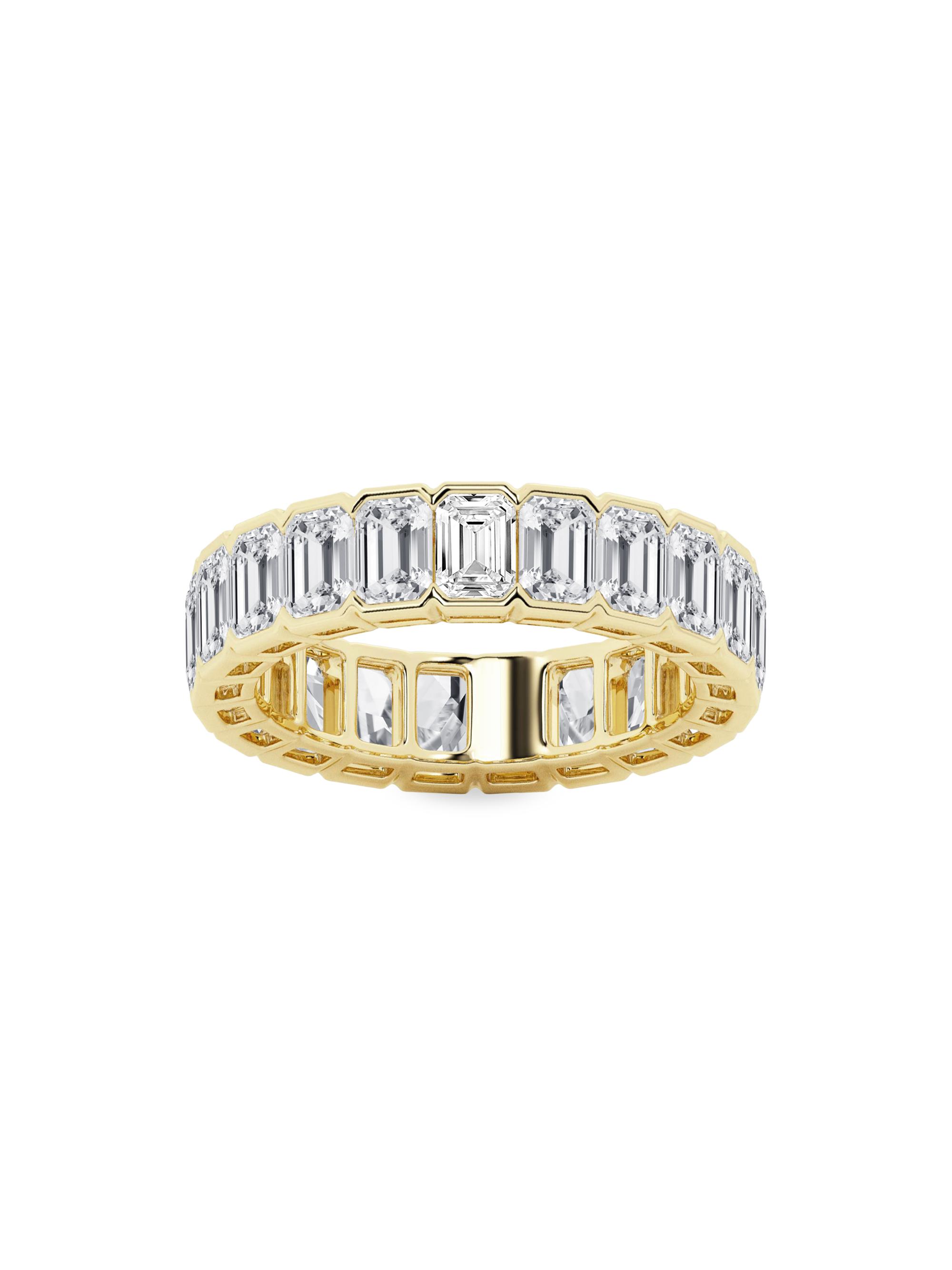 Saks Fifth Avenue Collection Women's 14K Yellow Gold & Emerald-Cut Natural Diamond Eternity Band/3.00-5.00 TCW - 5 Tcw