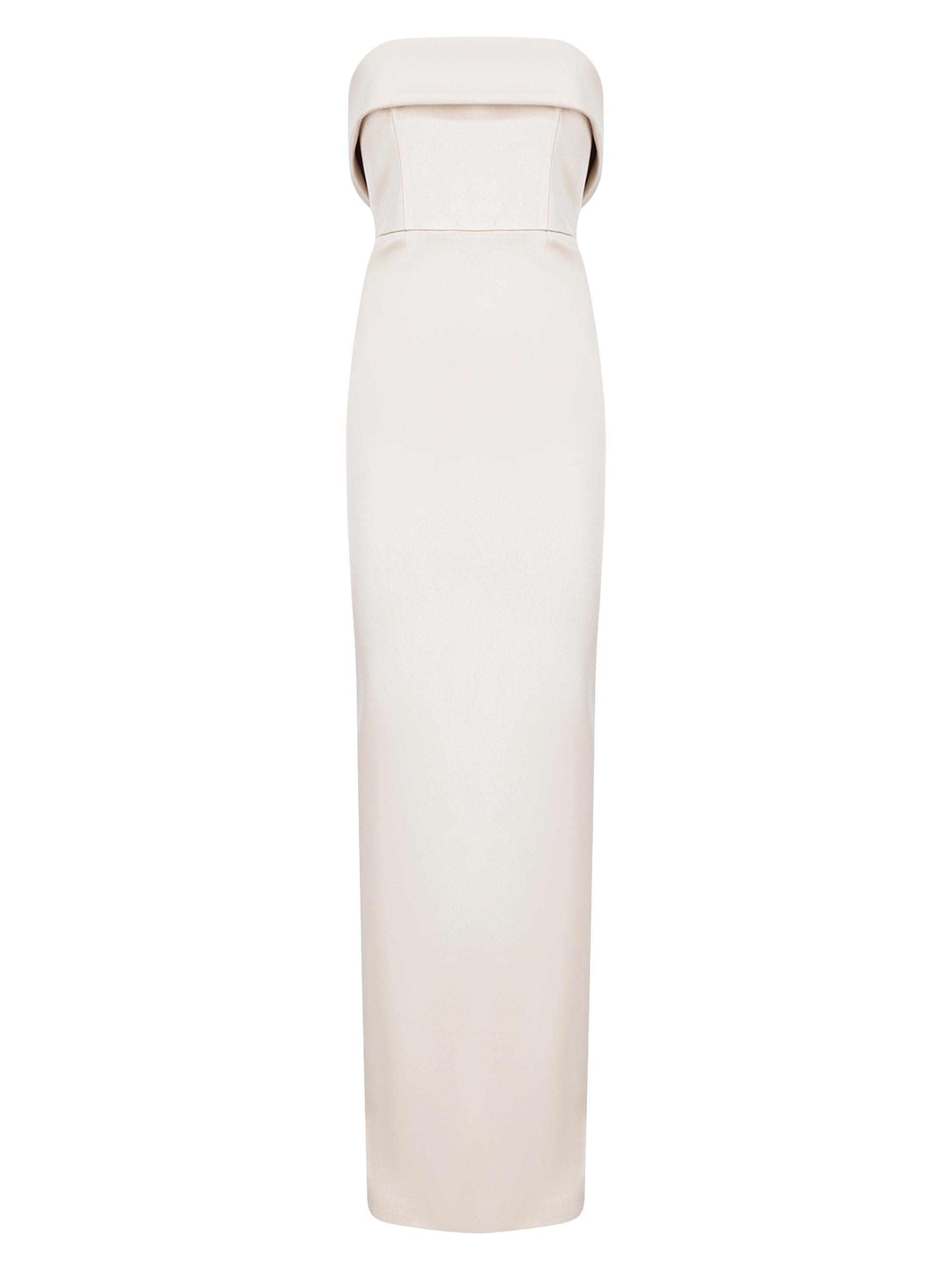 The New Arrivals Ilkyaz Ozel Women's Rhea Satin Strapless Column Gown - Meringue