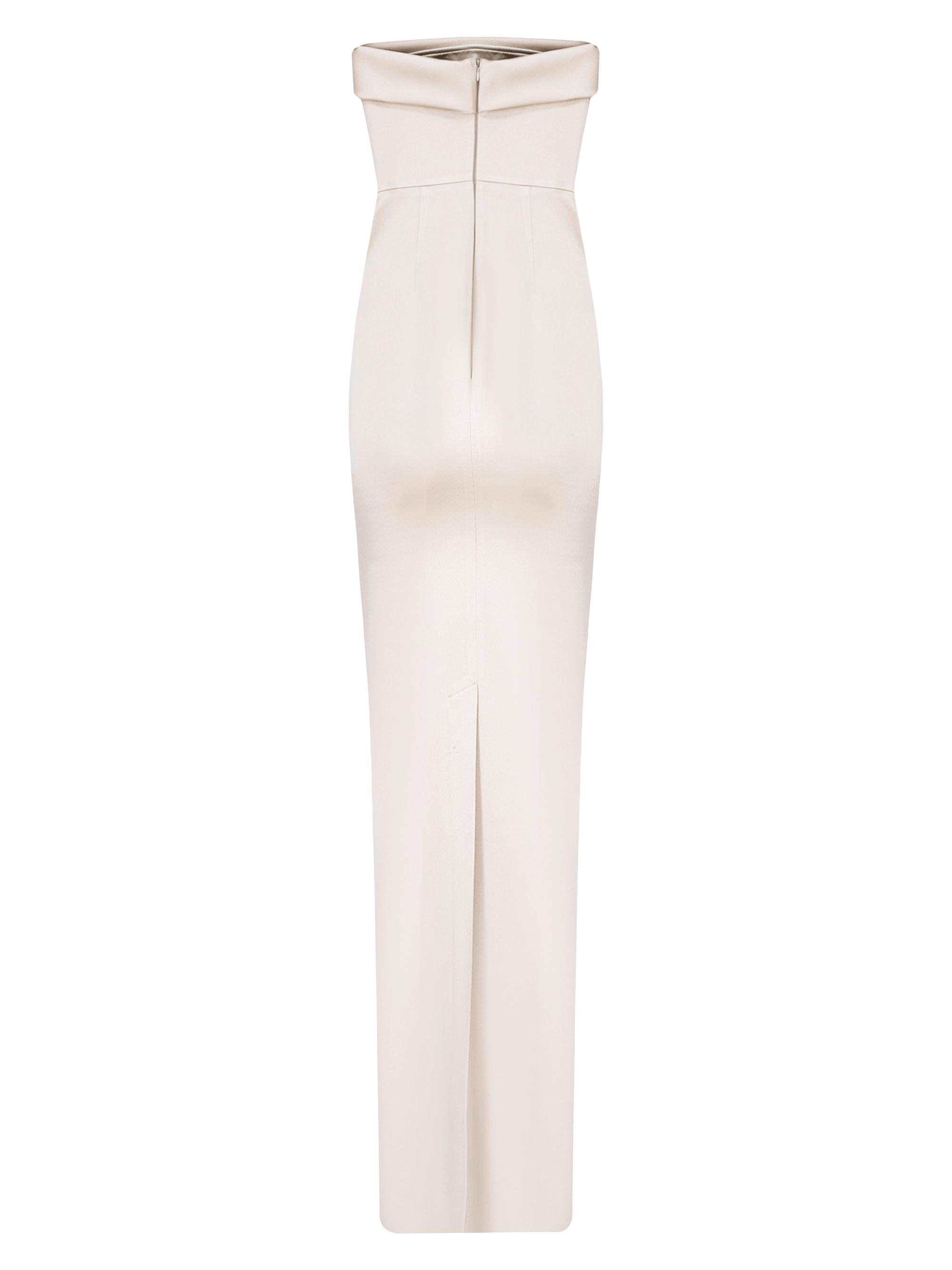 The New Arrivals Ilkyaz Ozel Rhea Satin Strapless Column Gown
