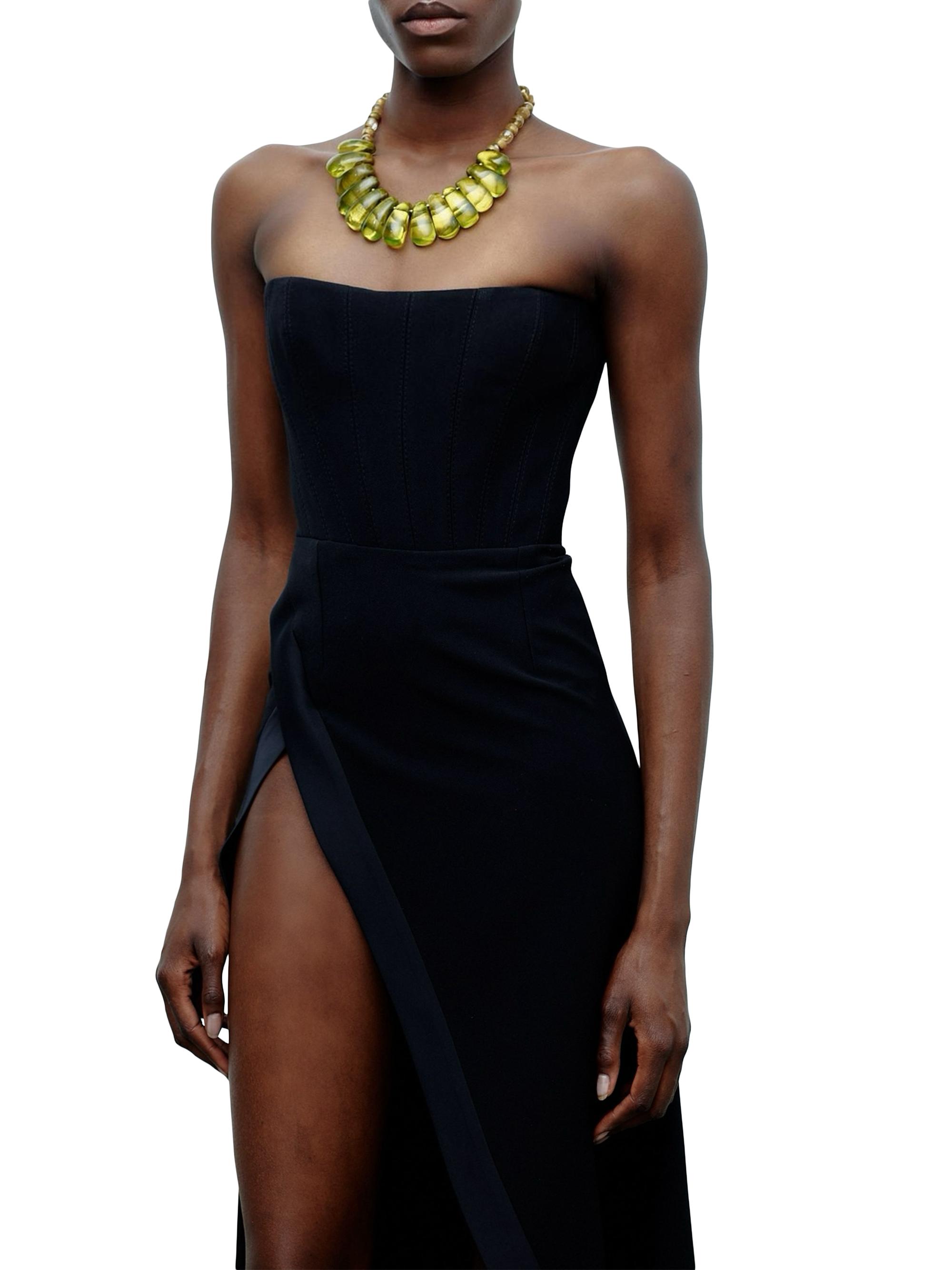 Black ジェラトーニ様 The New Arrivals Ilkyaz Ozel Nefertiti Strapless A-Line Gown