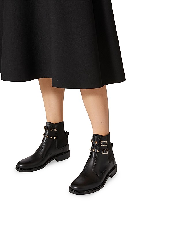 Shop Valentino Garavani Rockstud 20MM Calfskin Ankle Boots Shop Valentino Garavani Rockstud 20MM Calfskin Ankle Boots