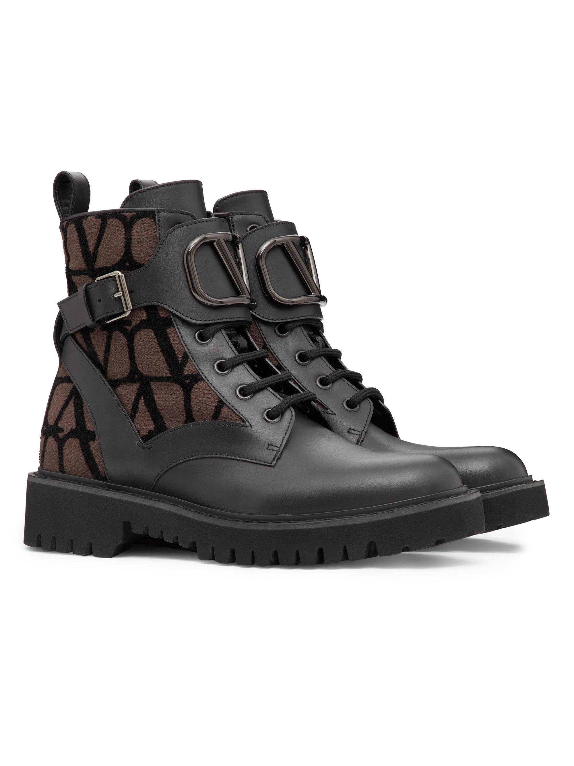 Valentino Garavani VLogo Signature 35MM Combat Boots in Calfskin