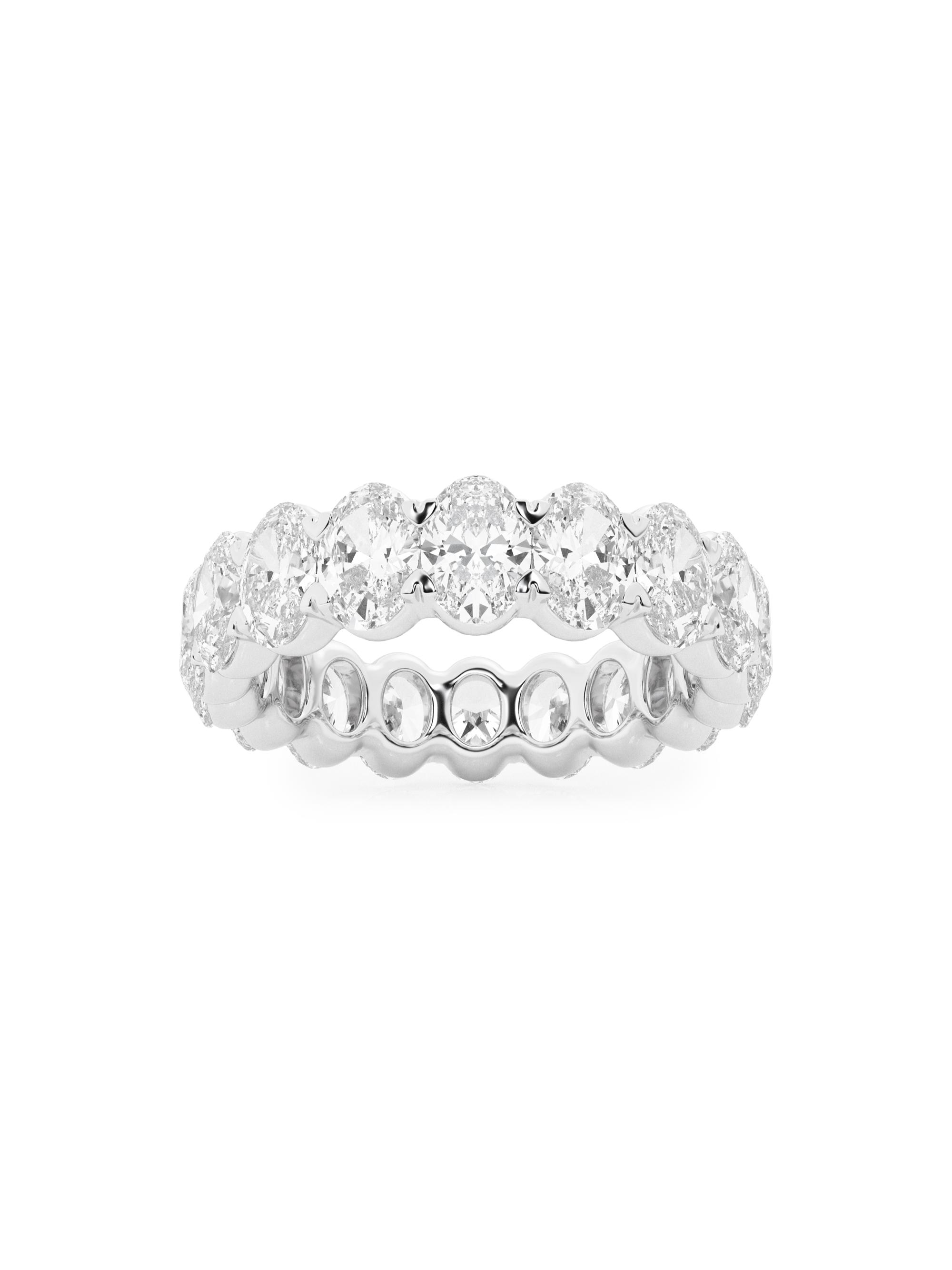 Saks Fifth Avenue Collection Women's 14K White Gold & Oval Natural Diamond Eternity Band/3.00-5.00 TCW - 5 Tcw
