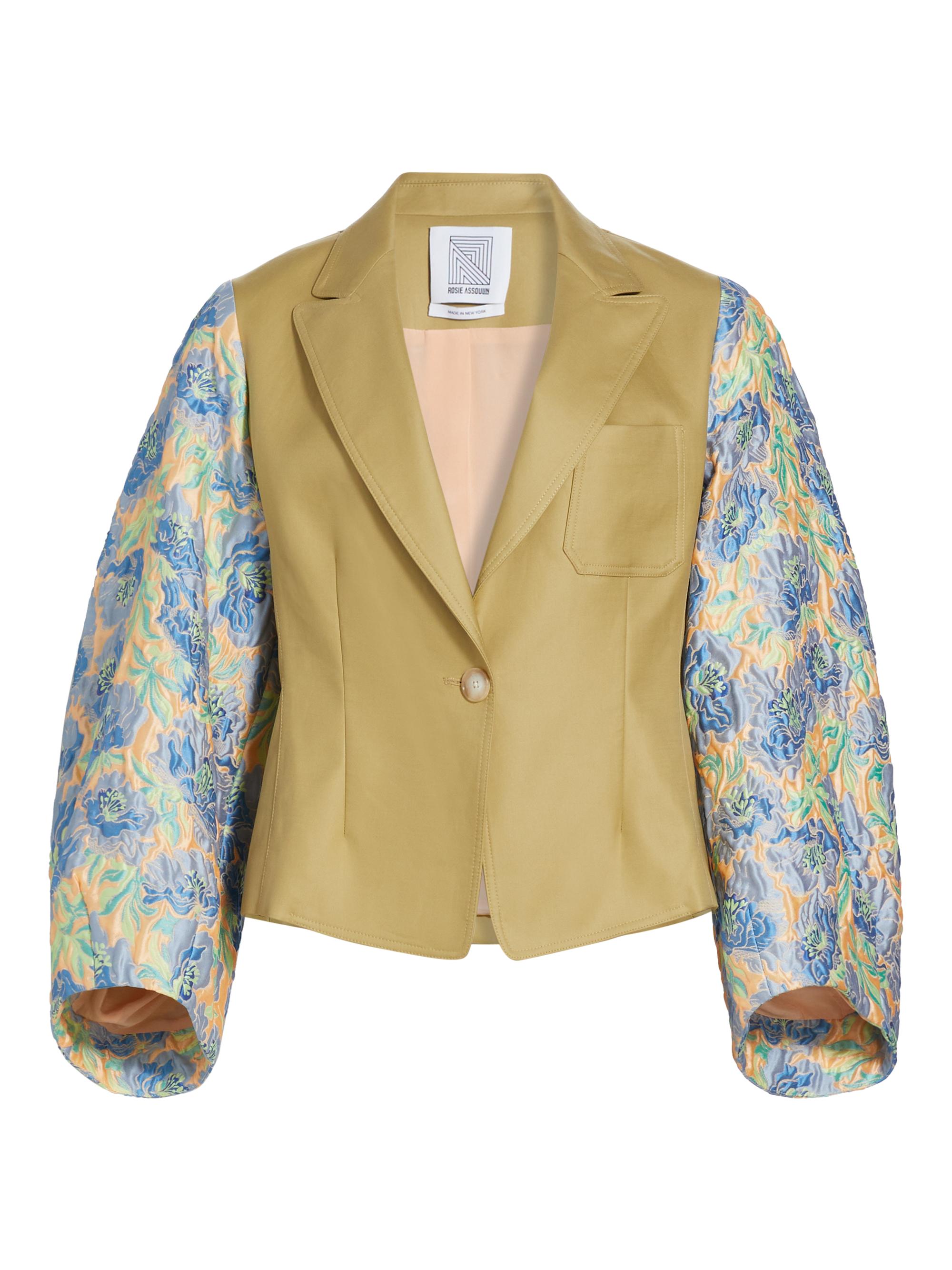 Rosie Assoulin Women's Floral Twill Cloqué Tulip-Sleeve Blazer
