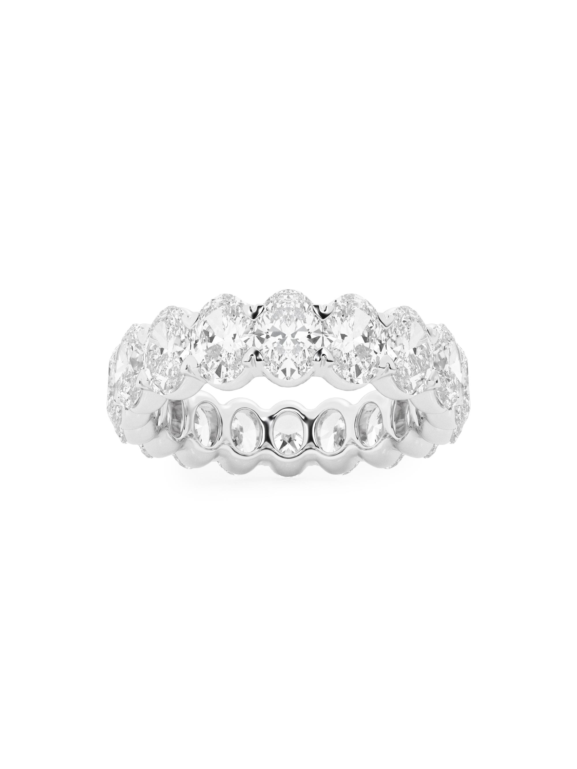 Saks Fifth Avenue Collection Women's Platinum & Oval Natural Diamond Eternity Band/3.00-5.00 TCW - 5 Tcw
