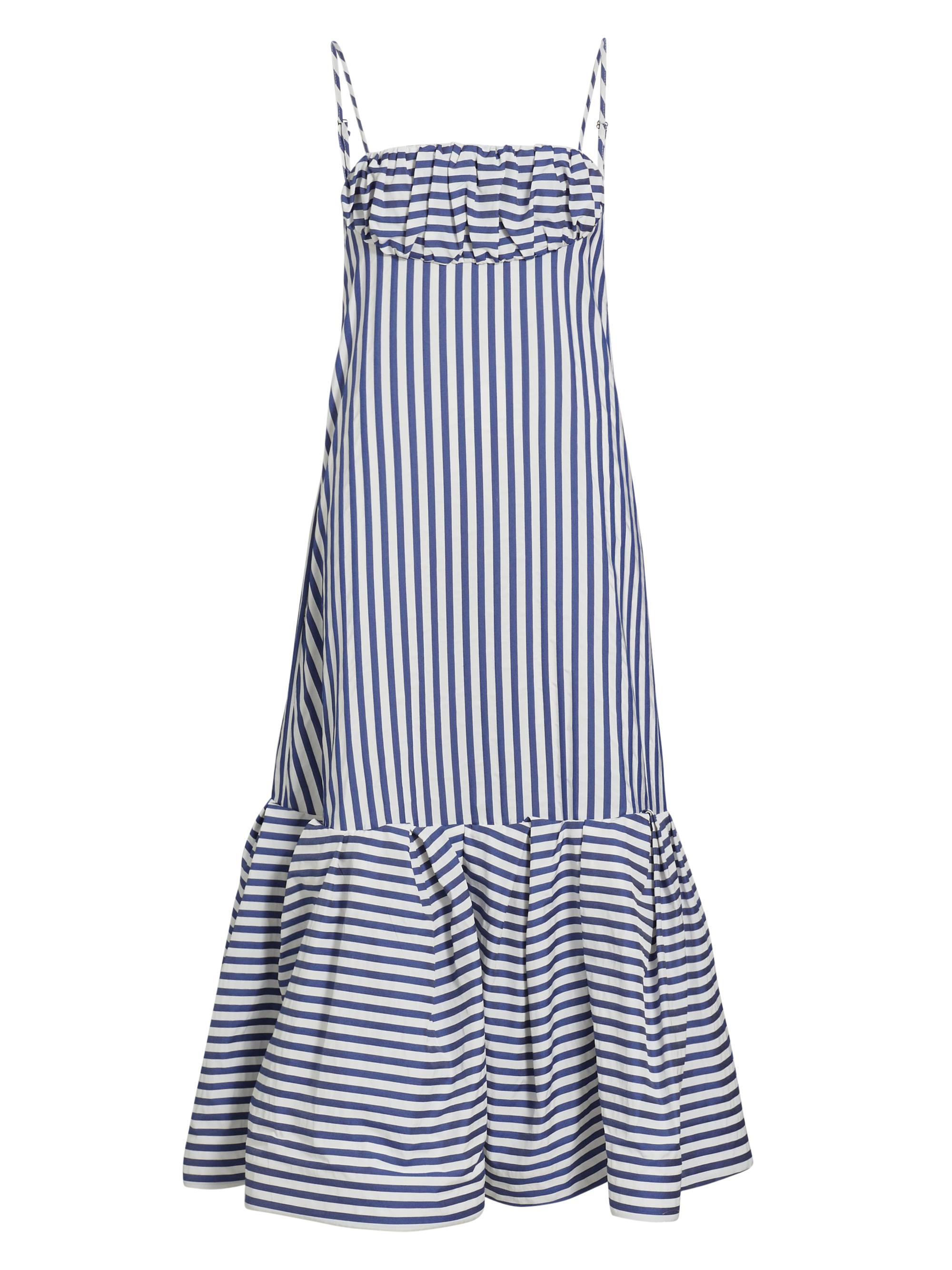Rosie Assoulin Women's Cami Striped Cotton-Blend Maxi Dress - Blue Stripe