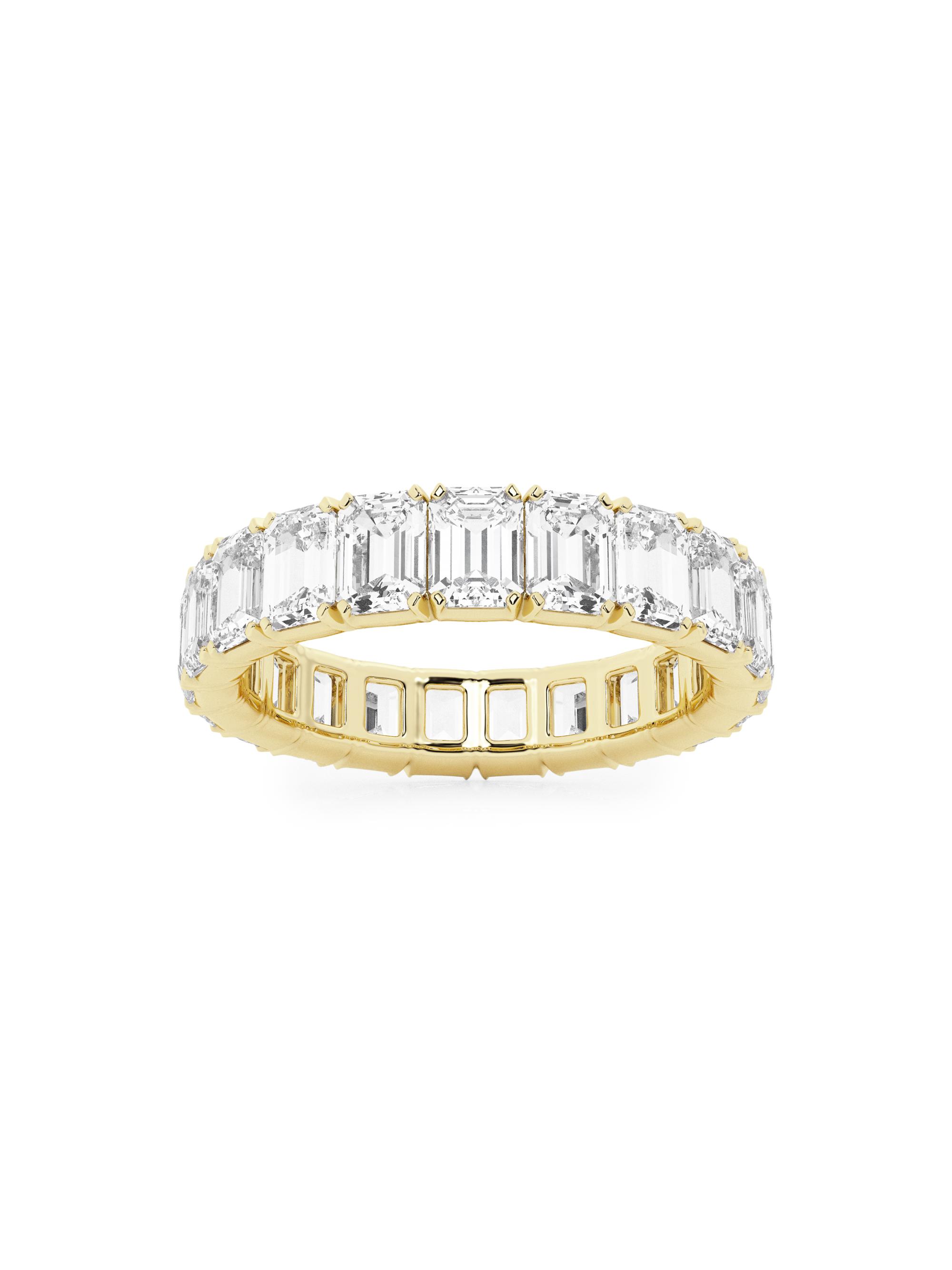 Saks Fifth Avenue Collection Women's 14K Yellow Gold & Emerald-Cut Natural Diamond Eternity Band/3.00-5.00 TCW - 5 Tcw