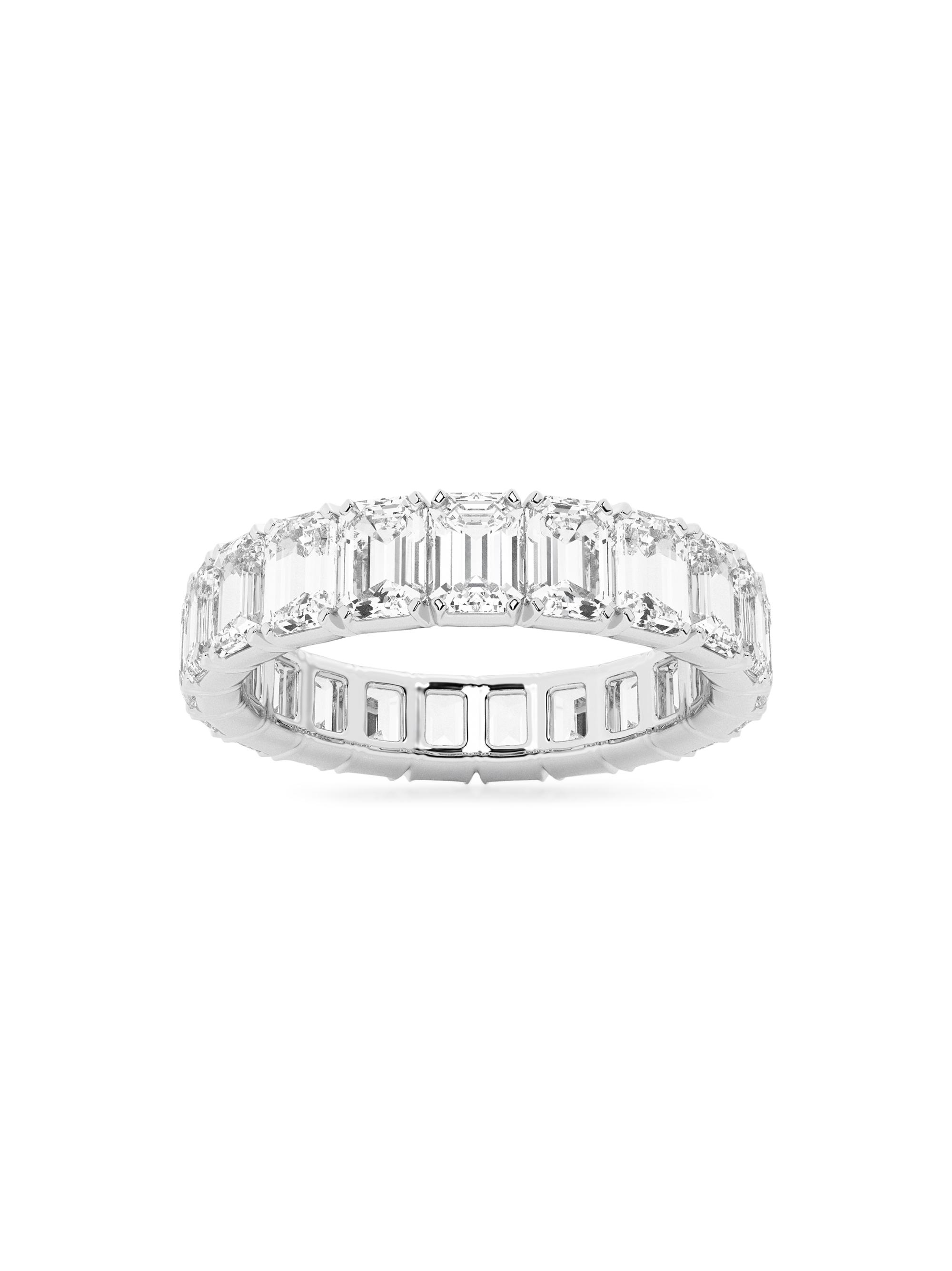 Saks Fifth Avenue Collection Women's Platinum & Emerald-Cut Natural Diamond Eternity Band/3.00-5.00 TCW - 5 Tcw