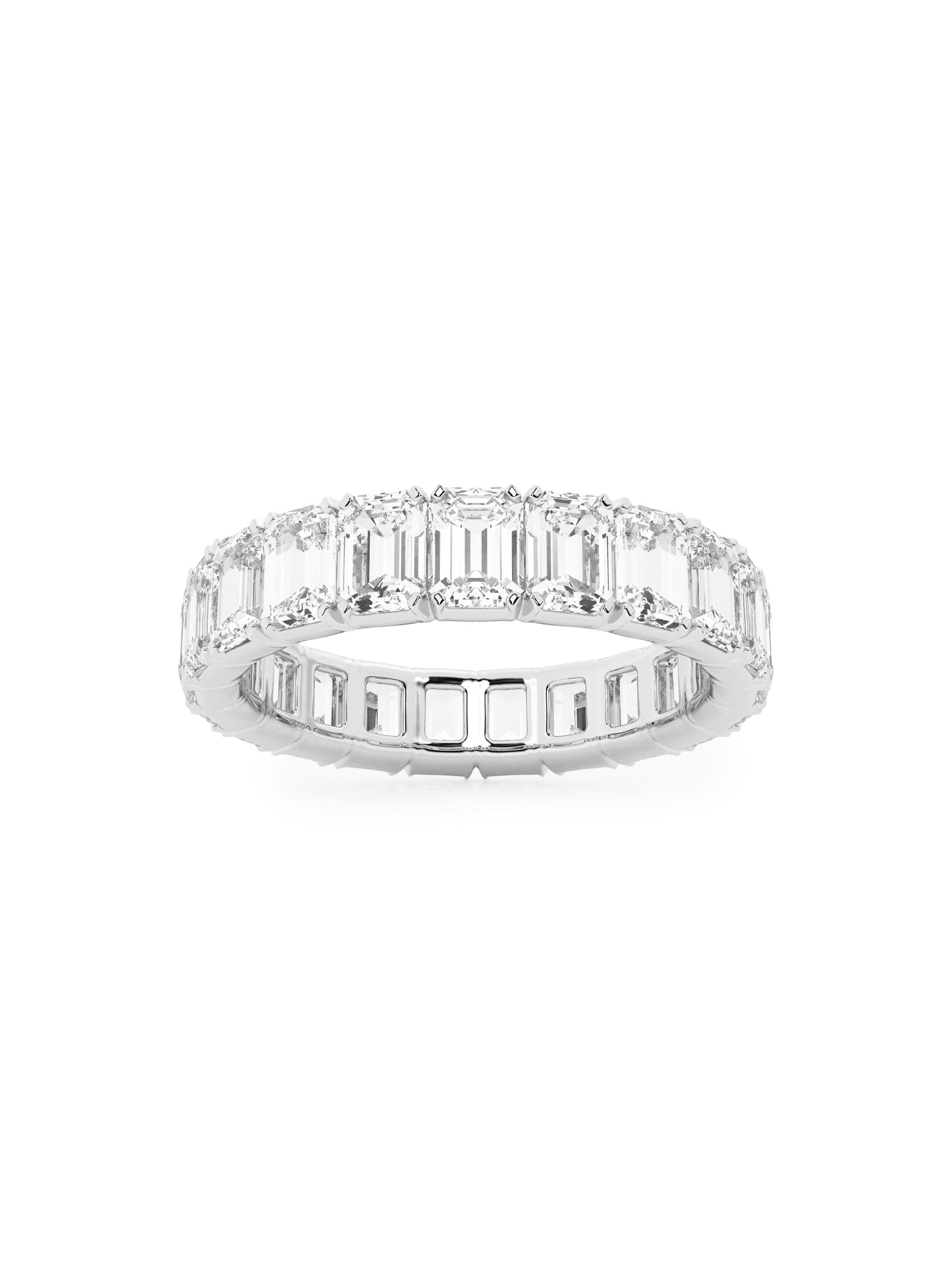 Saks Fifth Avenue Collection Women's 14K White Gold & Emerald-Cut Natural Diamond Eternity Band/3.00-5.00 TCW - 5 Tcw