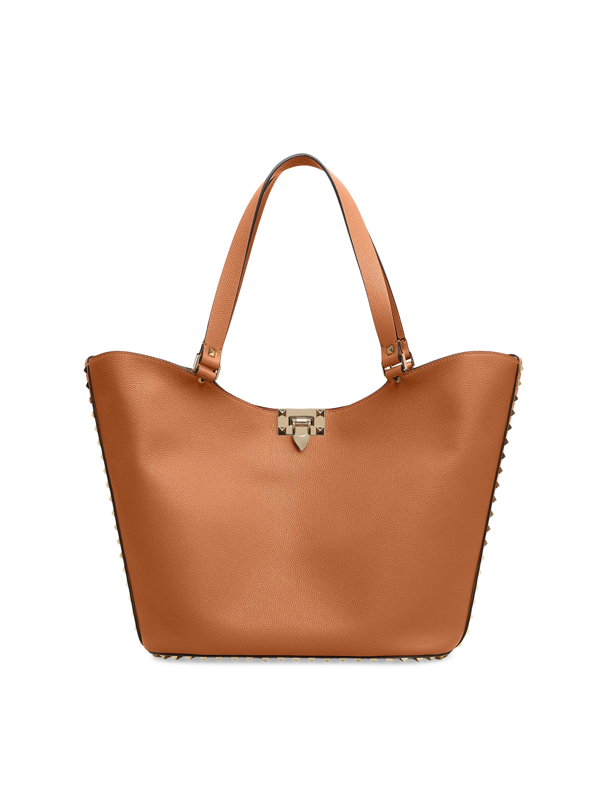 Valentino Garavani Women's Rockstud Shopping Bag in Grainy Calfskin - Black