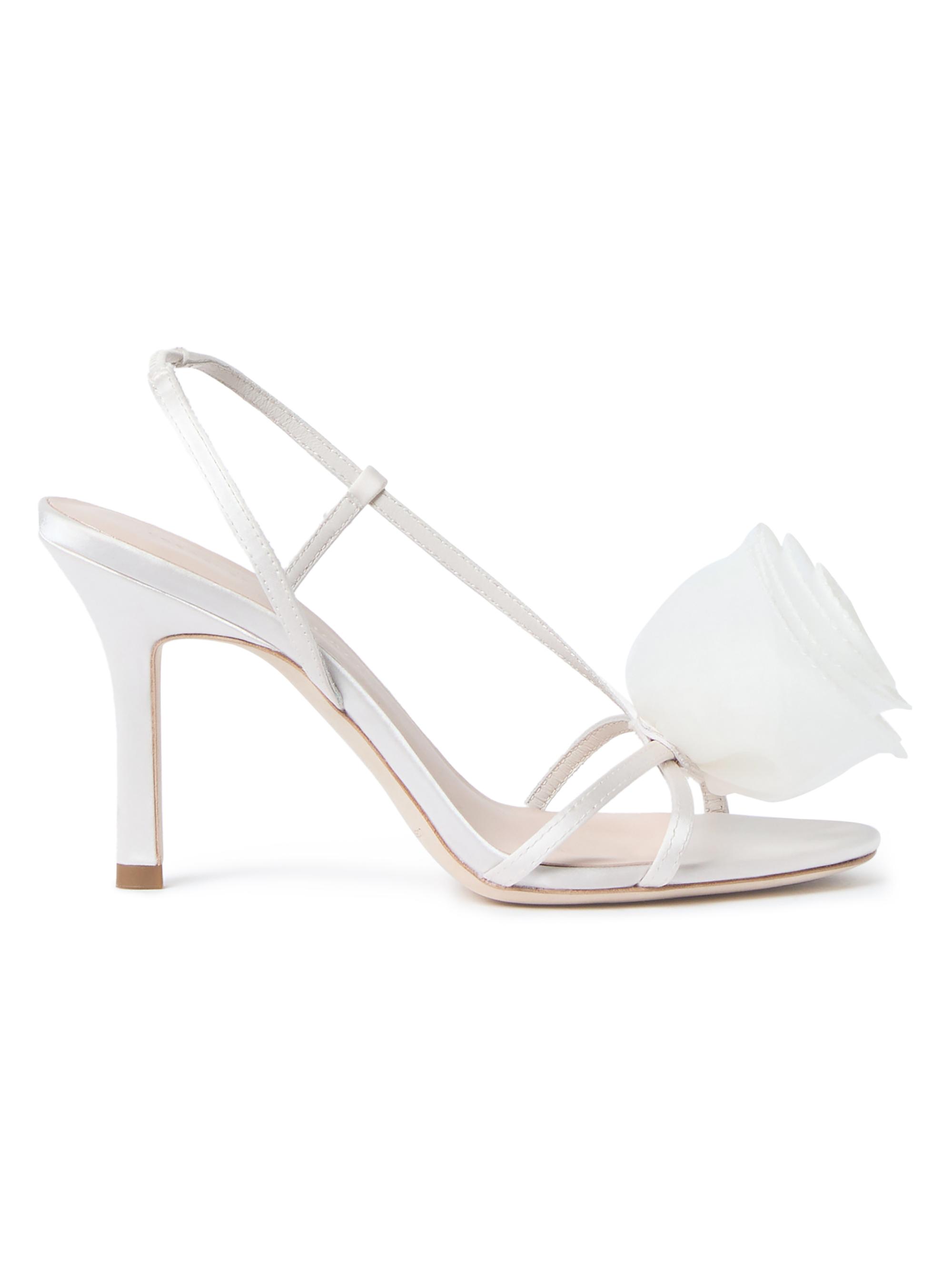 Loeffler Randall Women's Steph Organza Rosette 100MM Stiletto Sandals - Cream