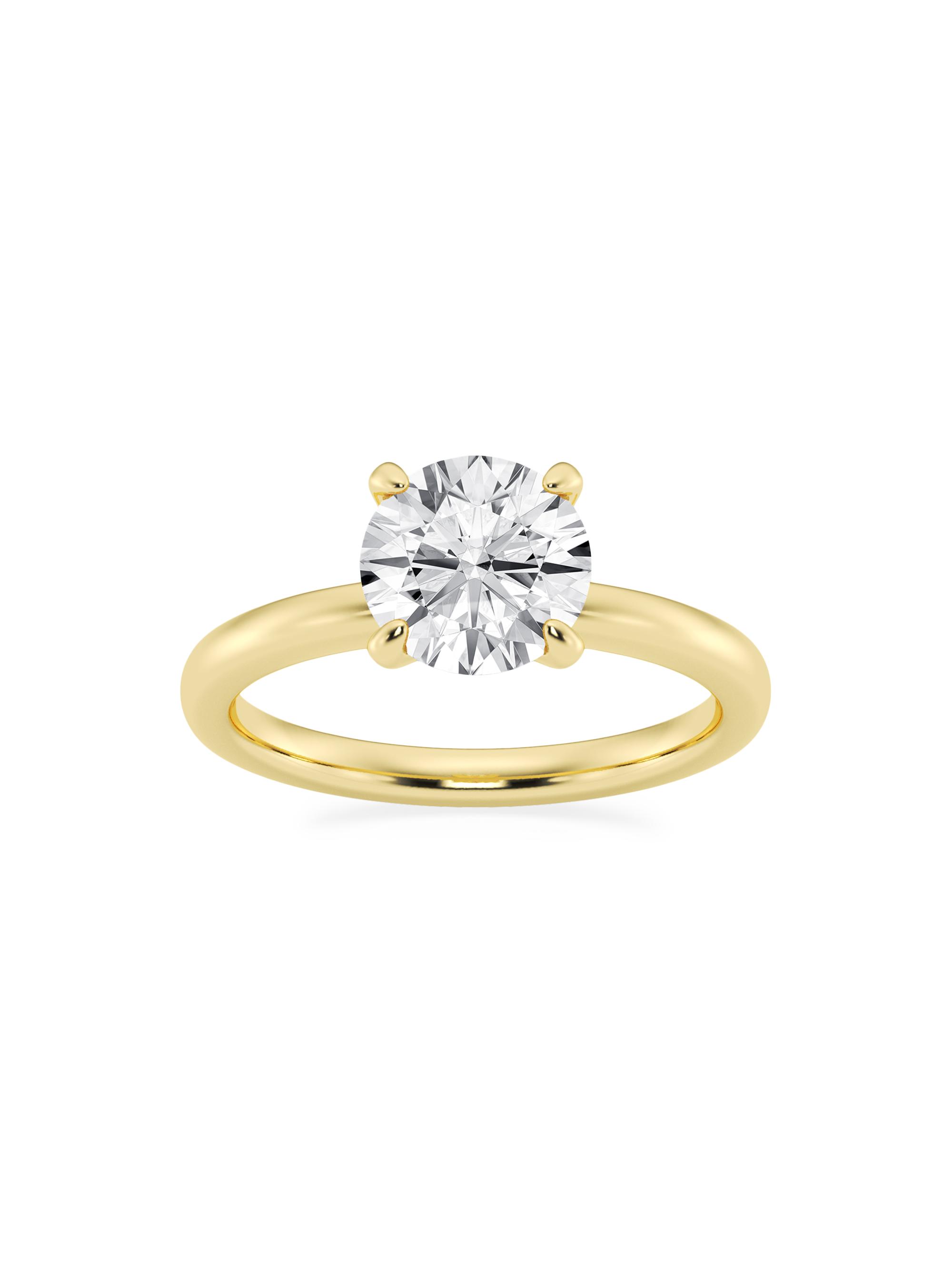 Saks Fifth Avenue Collection Women's 14K Yellow Gold & Round Natural Diamond Solitaire Ring/0.75-2.00 TCW - 2 Tcw
