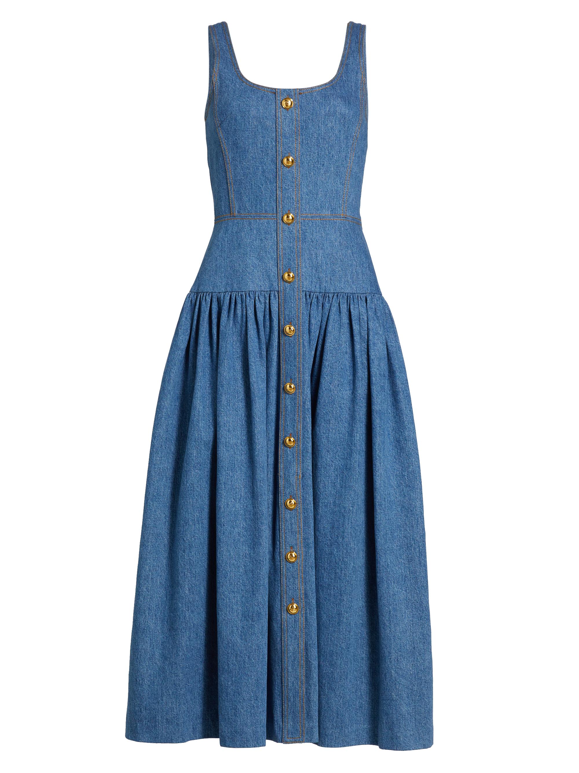 Adam Lippes Women's Cassie Stone Wash Denim Dress - Stone Wash