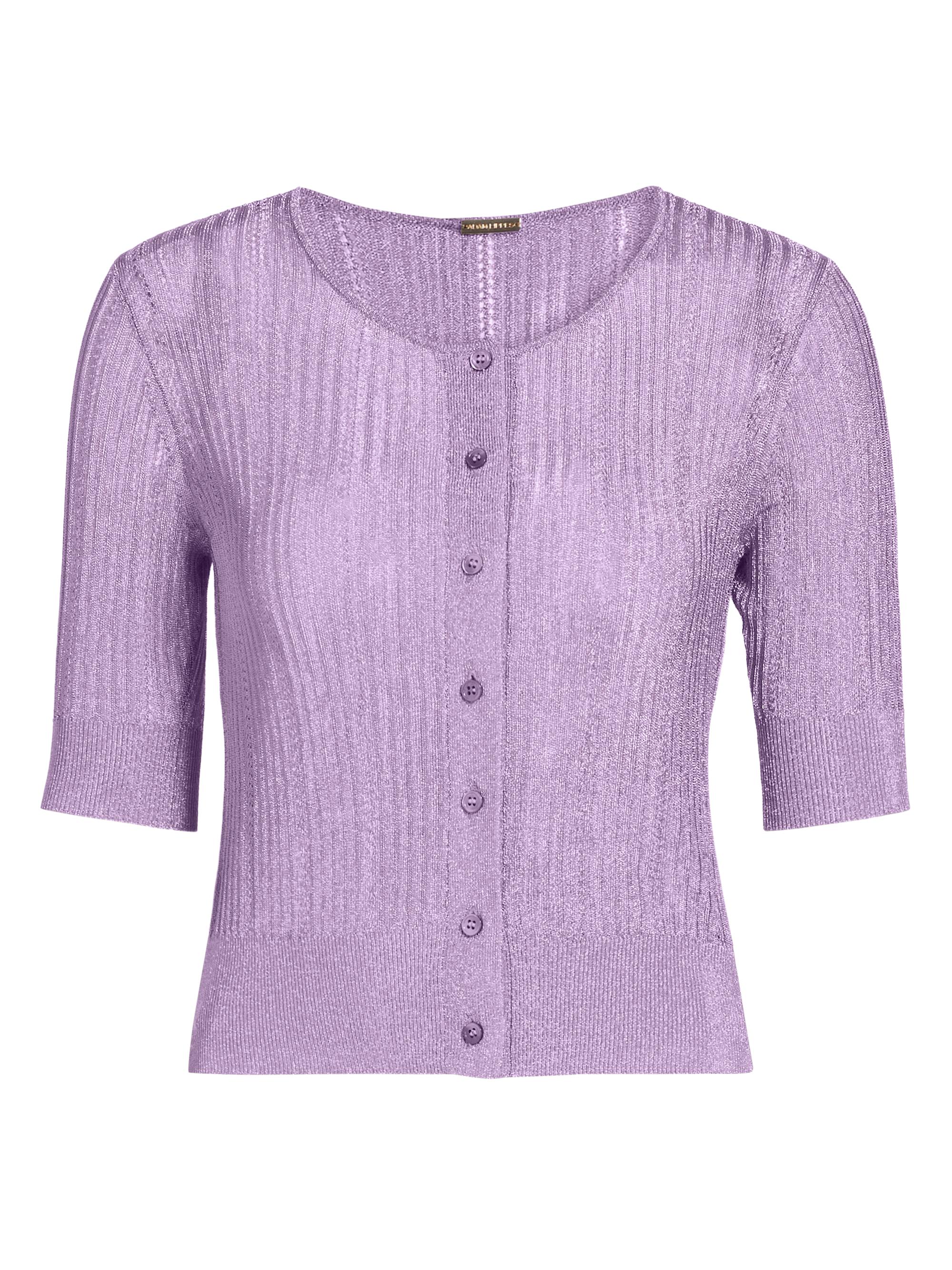 Adam Lippes Women's Remy Metallic Knit Cardigan - Ultraviolet