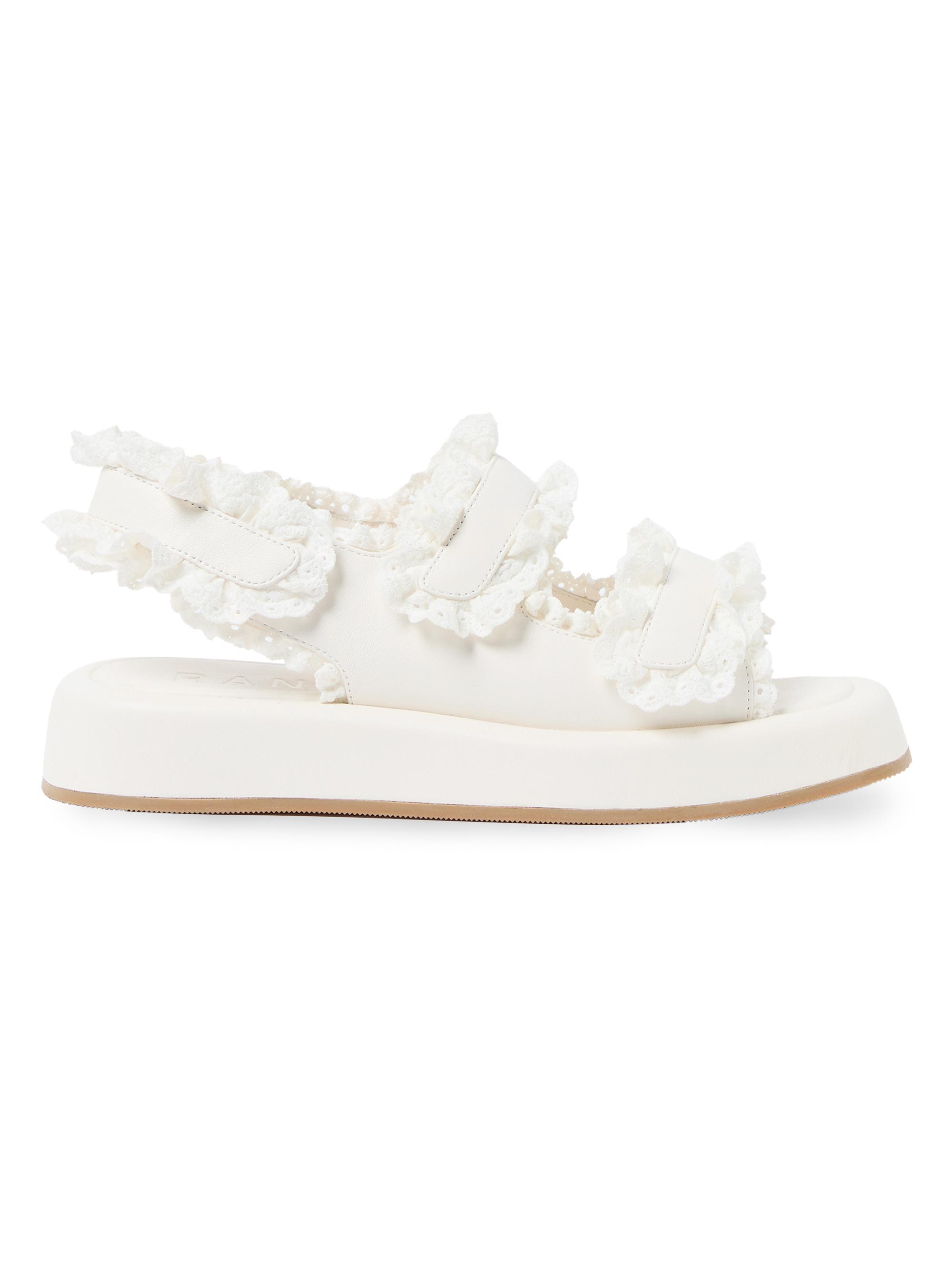 Loeffler Randall Women's Blaise 2-Band Platform Sandals - White