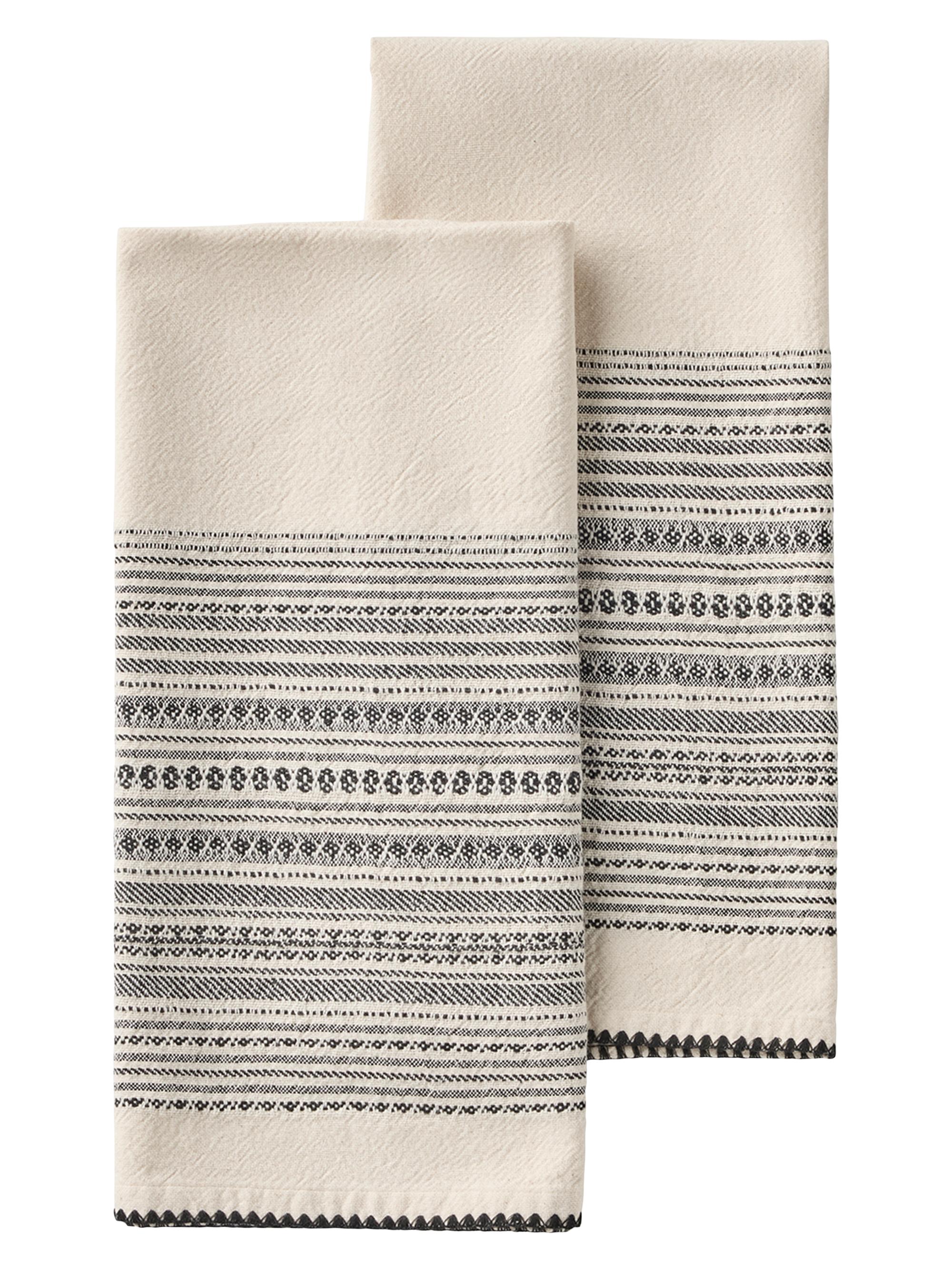 Coyuchi Oak Organic Hand Towel Set of 2 - Chestnut Undyed