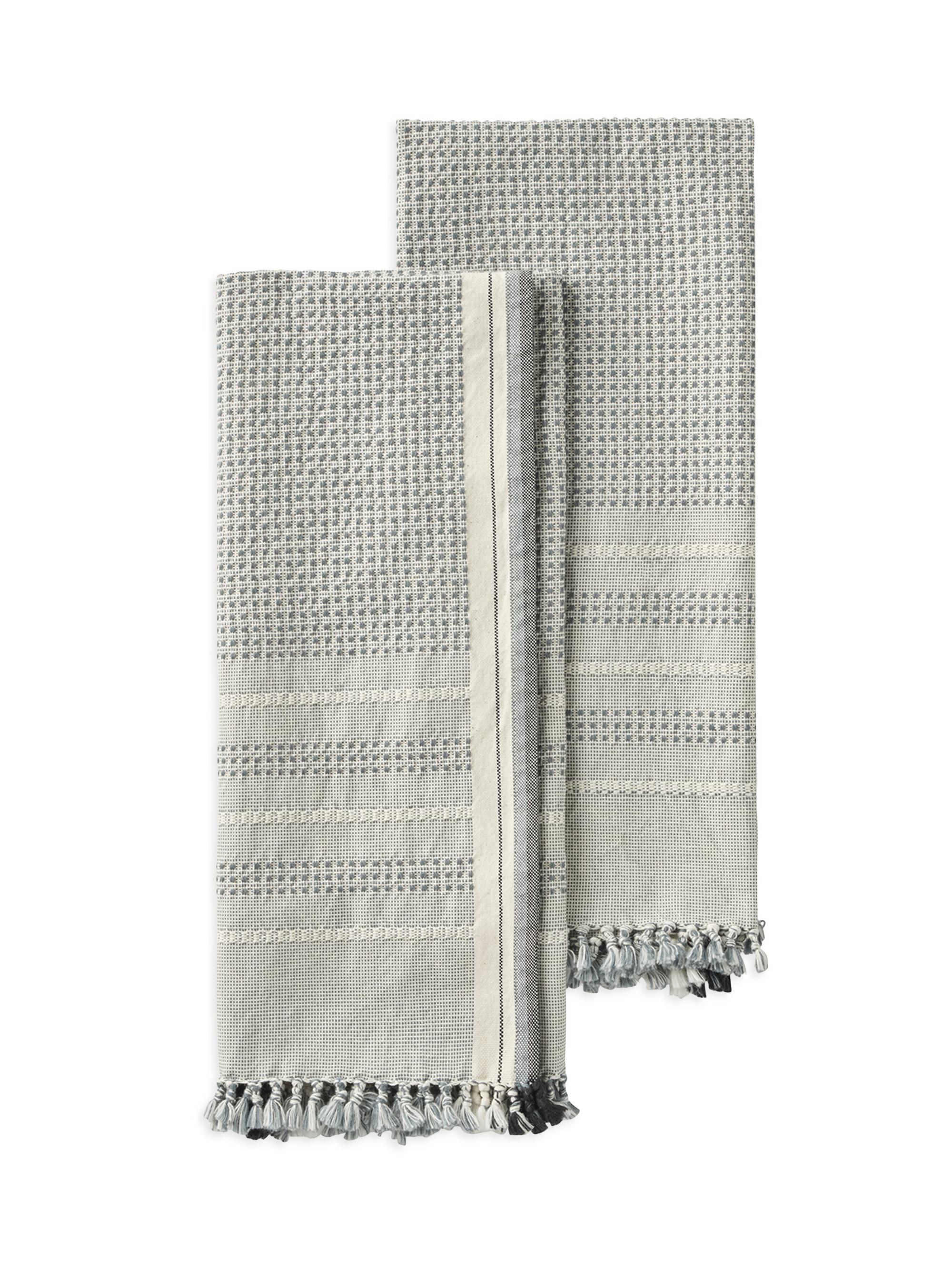 Coyuchi Bay Organic Hand Towel Set of 2 - Gulf Undyed