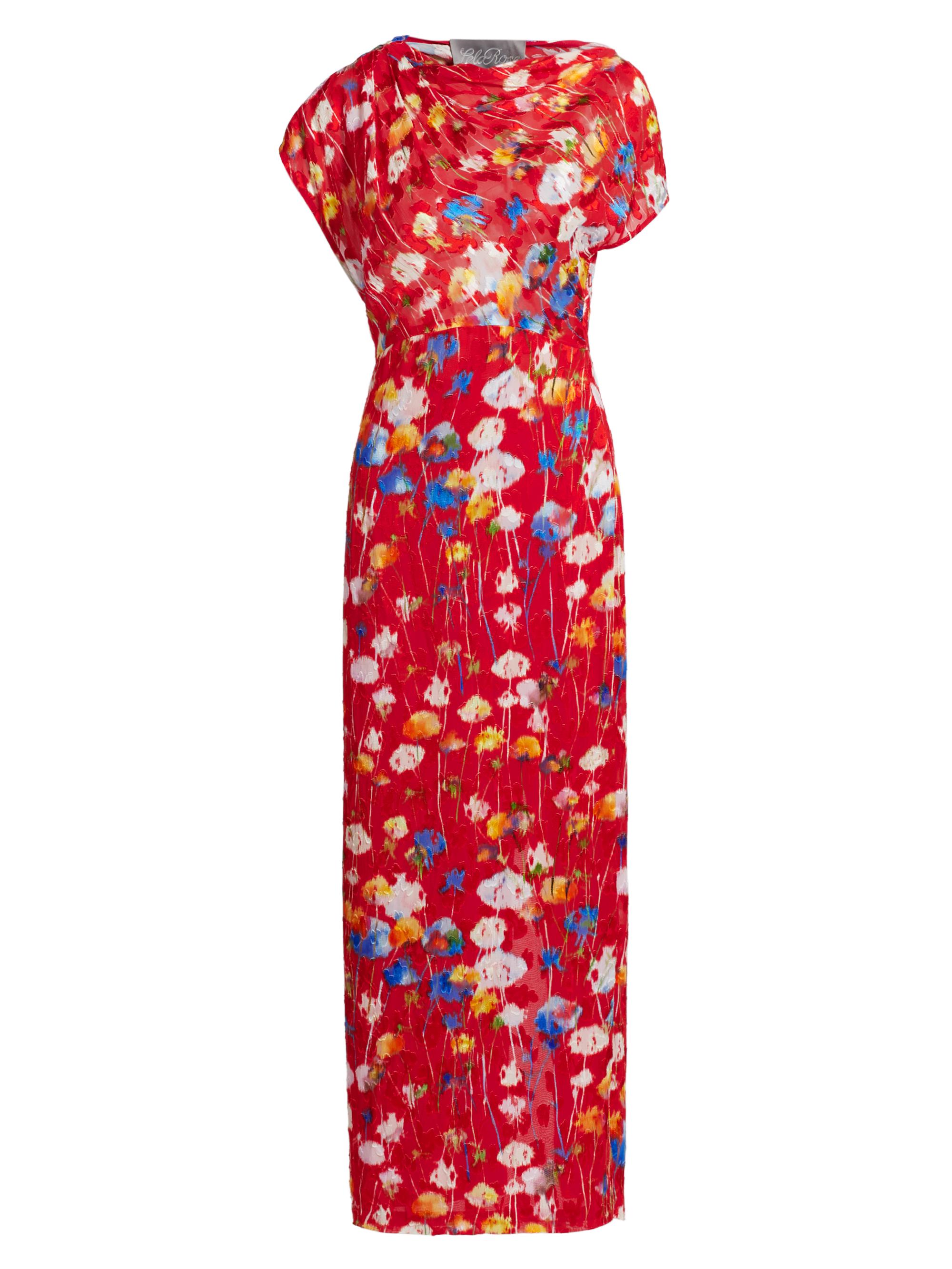 Lela Rose Women's Draped Sheath Maxi Dress - Poppy