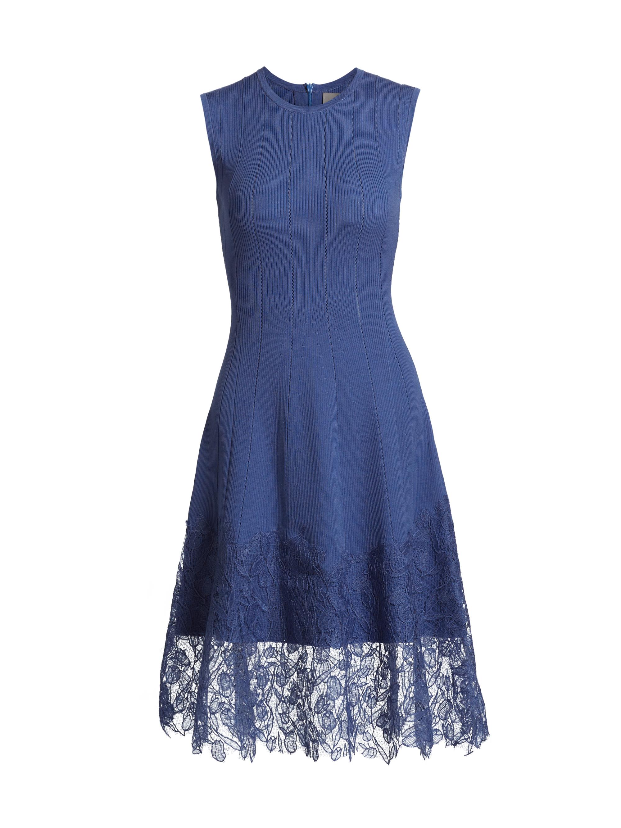 Lela Rose Women's Lace-Trimmed Sleeveless Minidress - Powder Blue