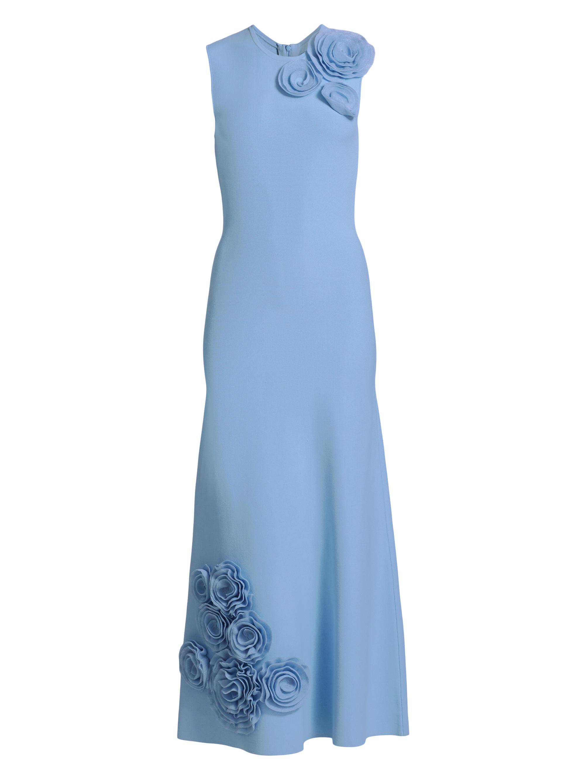 Lela Rose Women's Floral Sleeveless Midi-Dress - Powder Blue