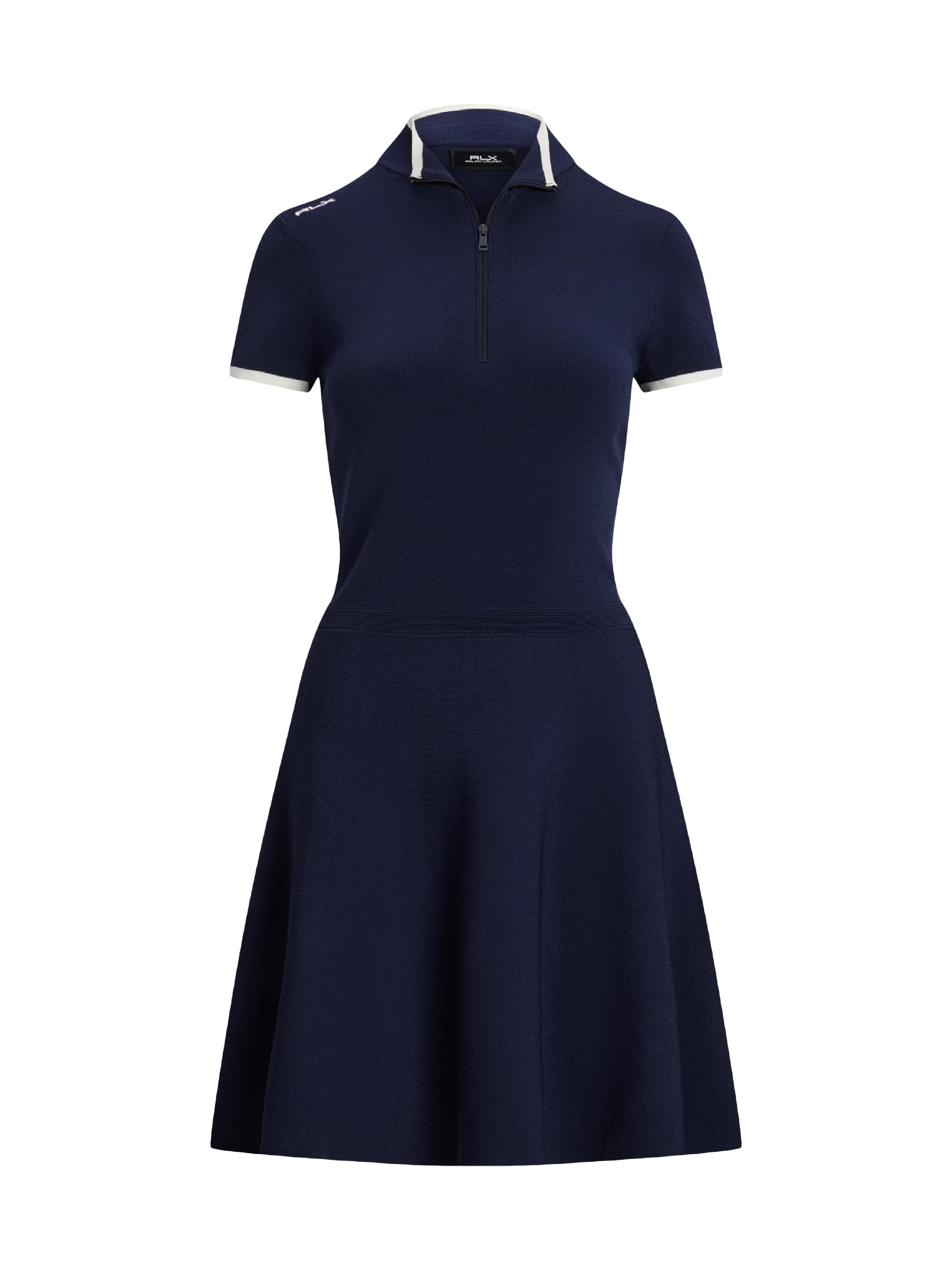 RLX Ralph Lauren Women's Sport Half-Zip Sweater Dress - Refined Navy Ceramic White