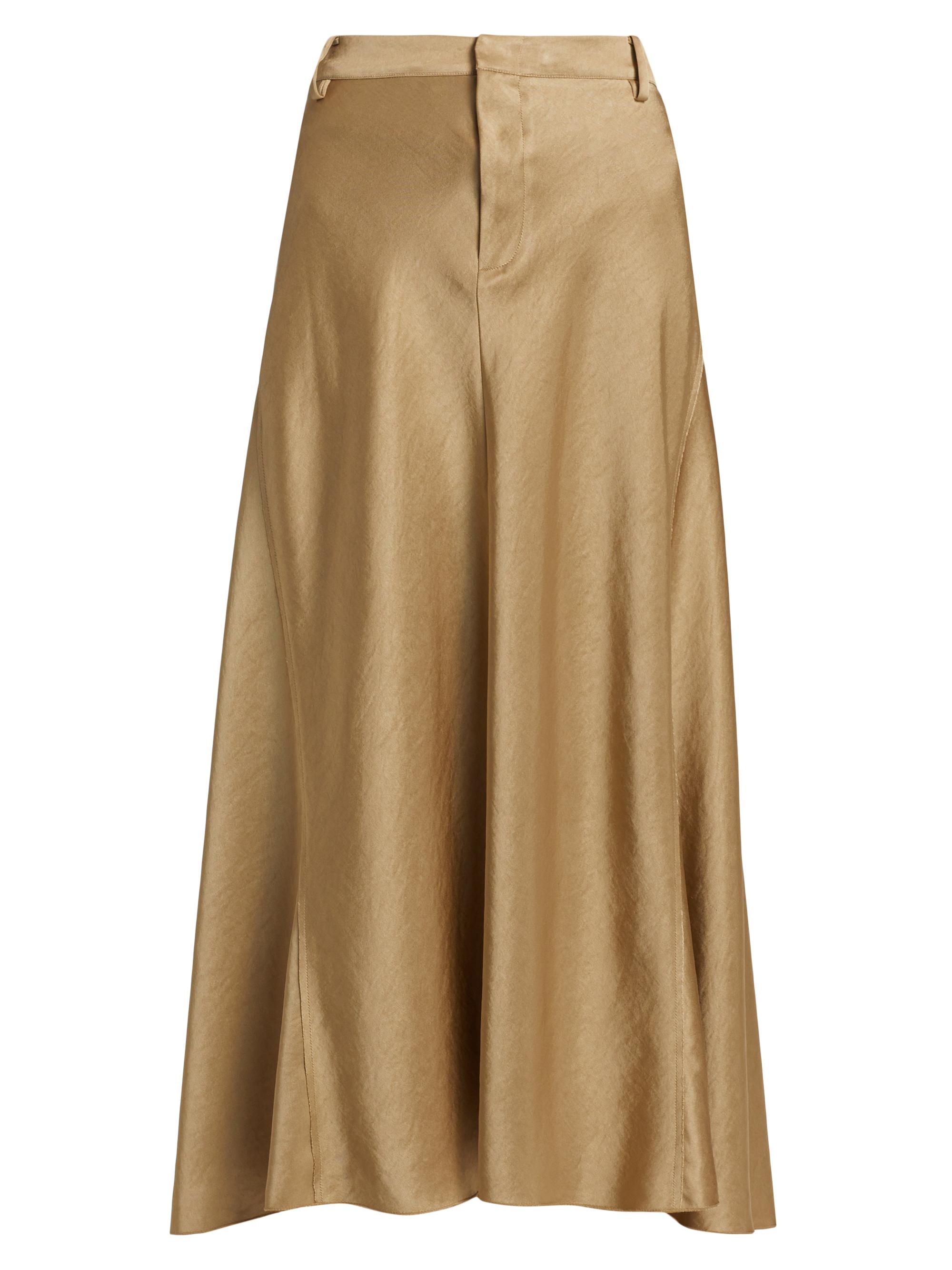 Vince Women's Satin Trouser A-Line Skirt - Dune Stone