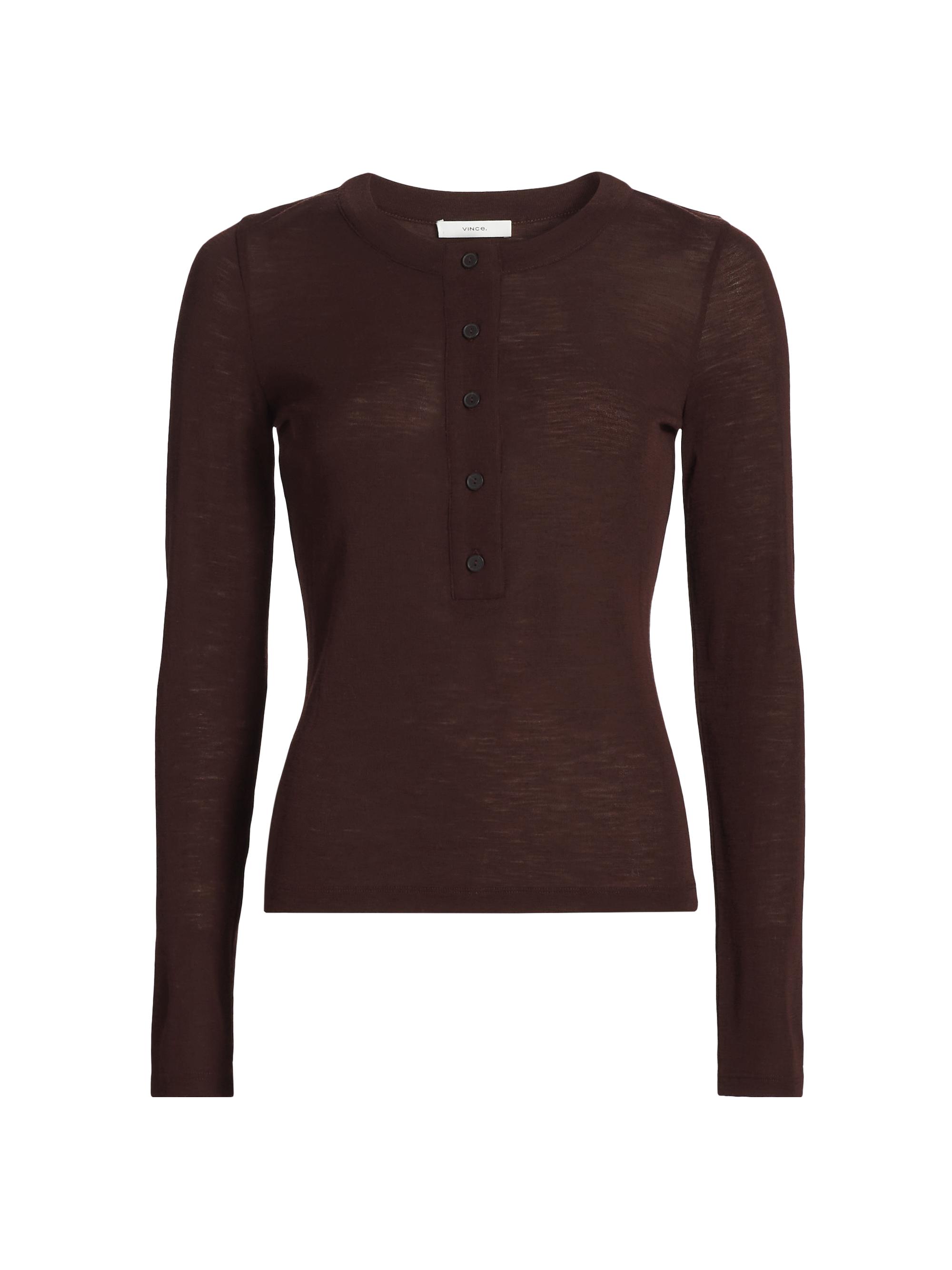 Vince Merino Wool Henley Top | Saks Fifth Avenue