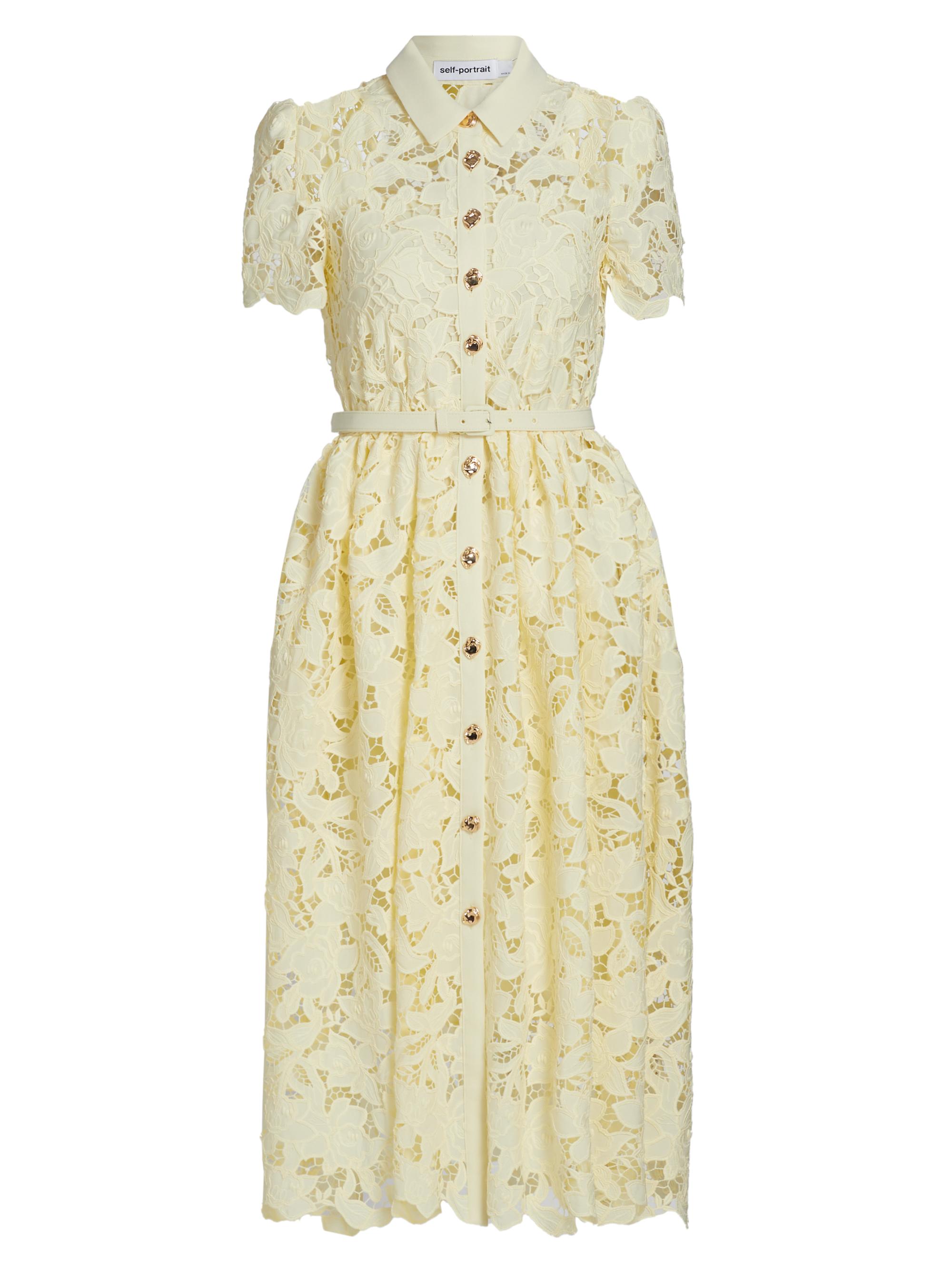 Self-Portrait Guipure Lace Collared Midi-Dress | Saks Fifth Avenue