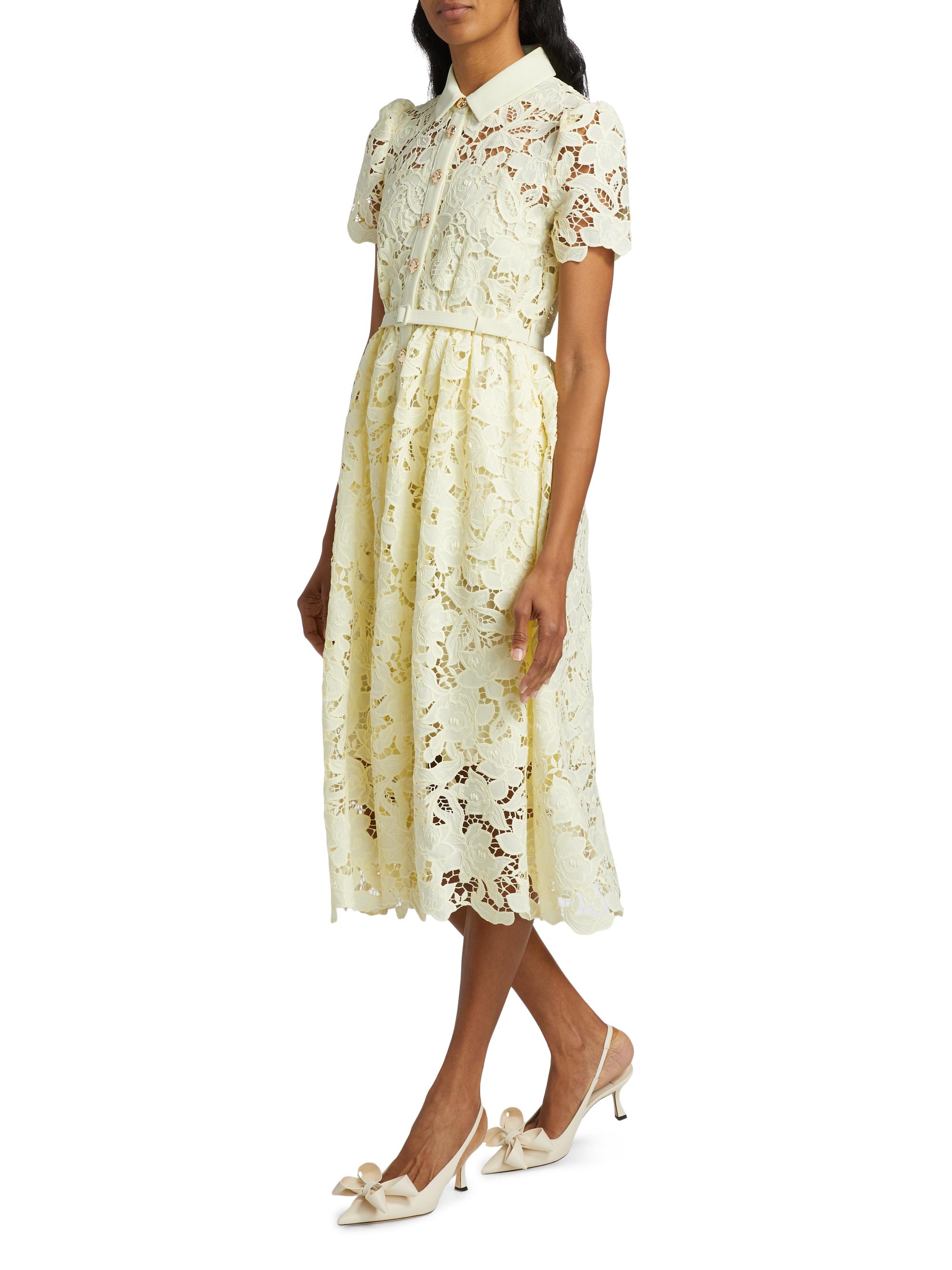 Maje Midi Dress In Daisy Guipure Lace Maje Embroidered Daisy Dress Maje  Embroidered Crepe Chiffon