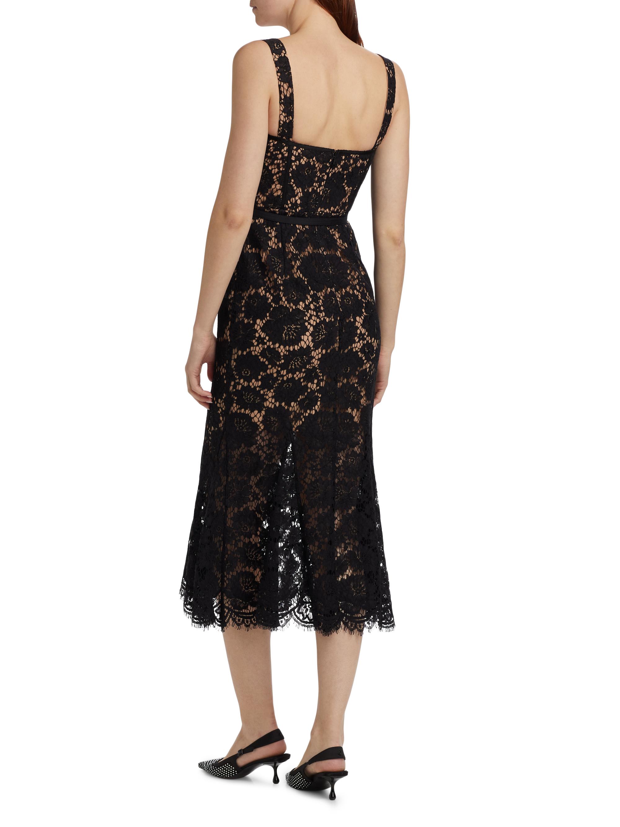Self-Portrait Fine Lace Midi-Dress | Saks Fifth Avenue