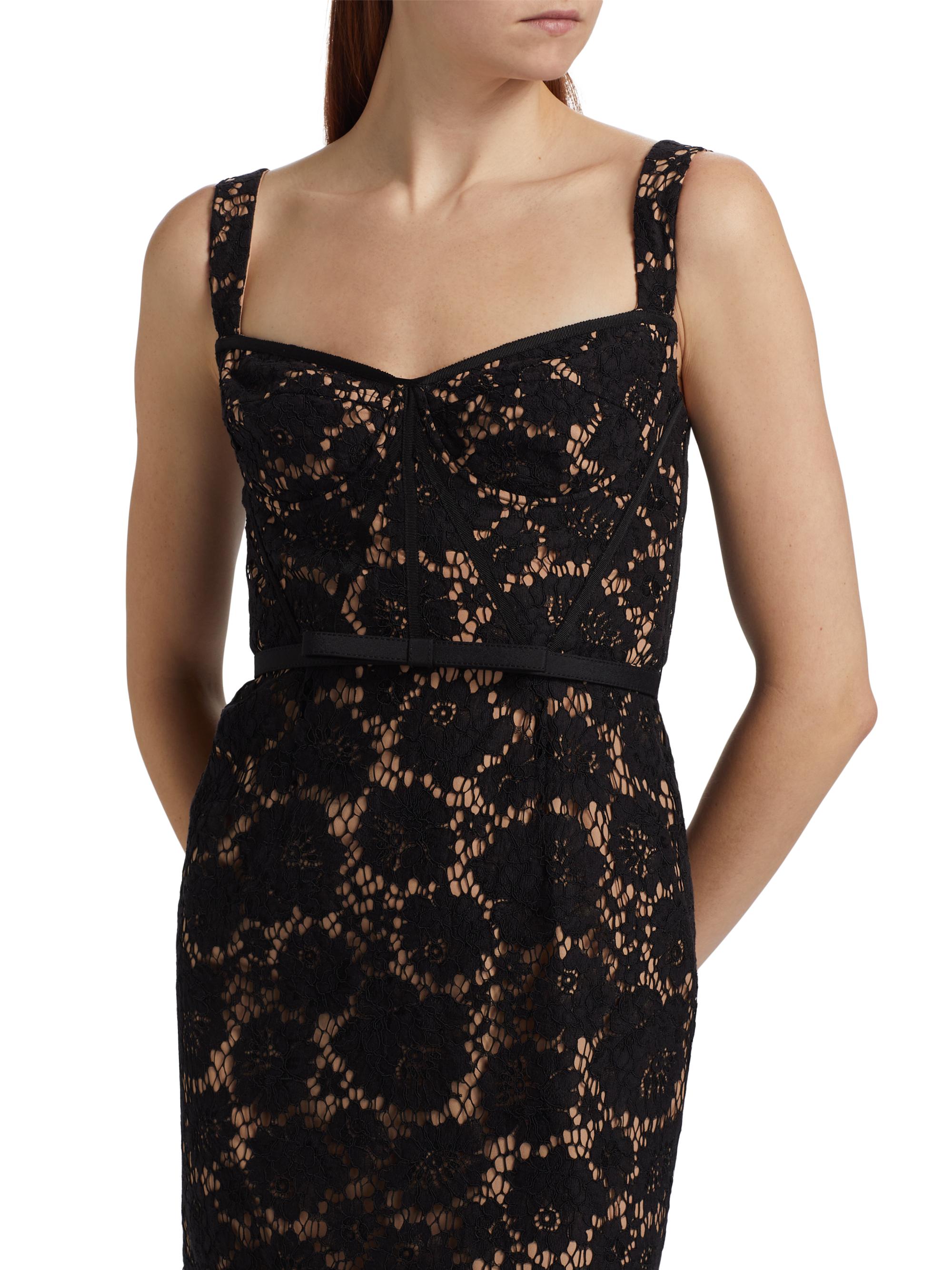 Self-Portrait Fine Lace Midi-Dress | Saks Fifth Avenue