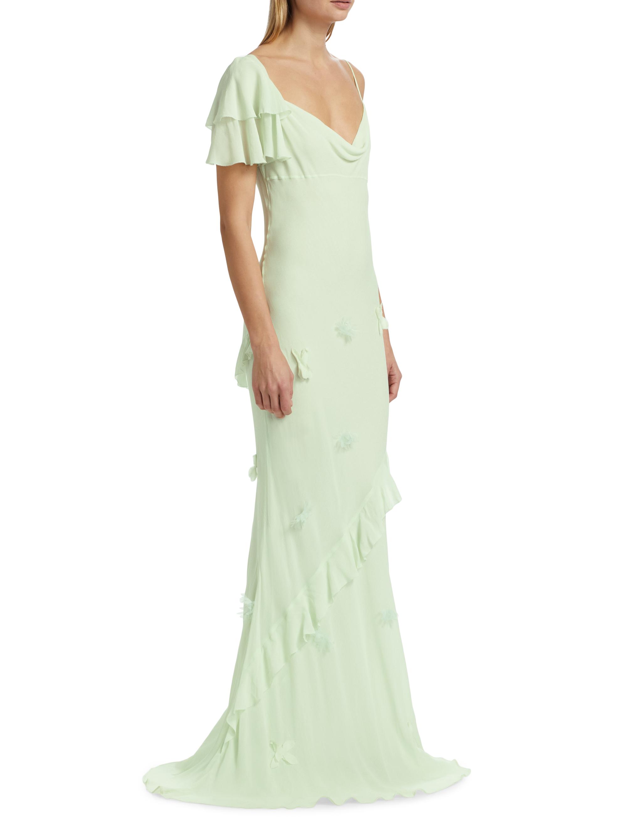 Georgette Gown Amazon Dress Models Self-Portrait Georgette Floral-Appliqu  Maxi Dress Saks Fifth Avenue